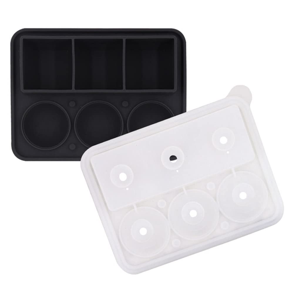Yepar Silicone Ice Cube Tray with Lid - Easy Release Square & Round Ice Molds for Cocktails, Beverages, and Homemade Ice - Perfect for Parties, Home Bars, and Kitchen Use
