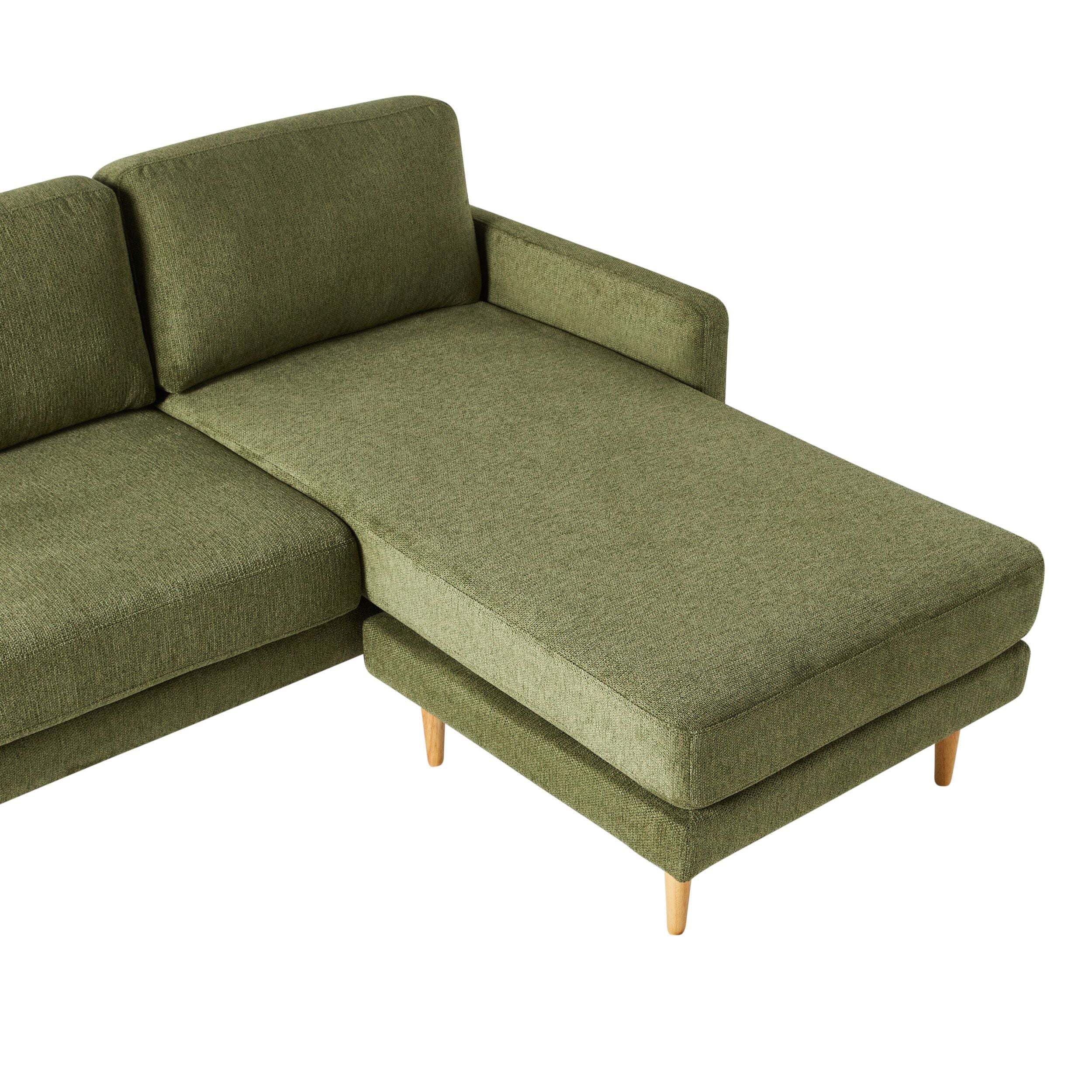 Boden 3-Seater Sofa with Reversible Chaise in Sorrento Olive - Modern Living Room Furniture for Small Spaces & Apartments