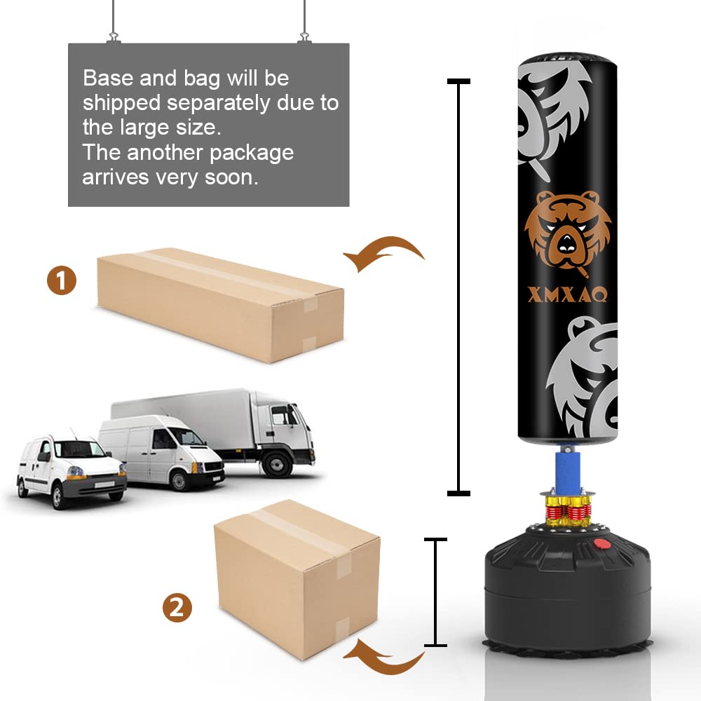 Freestanding Heavy Duty Punching Bag with Stand for Adults & Youth - Suction Cup Base for Stability - Perfect for Home, Office & Gym Workouts - Boxing, Kickboxing & MMA Training Equipment