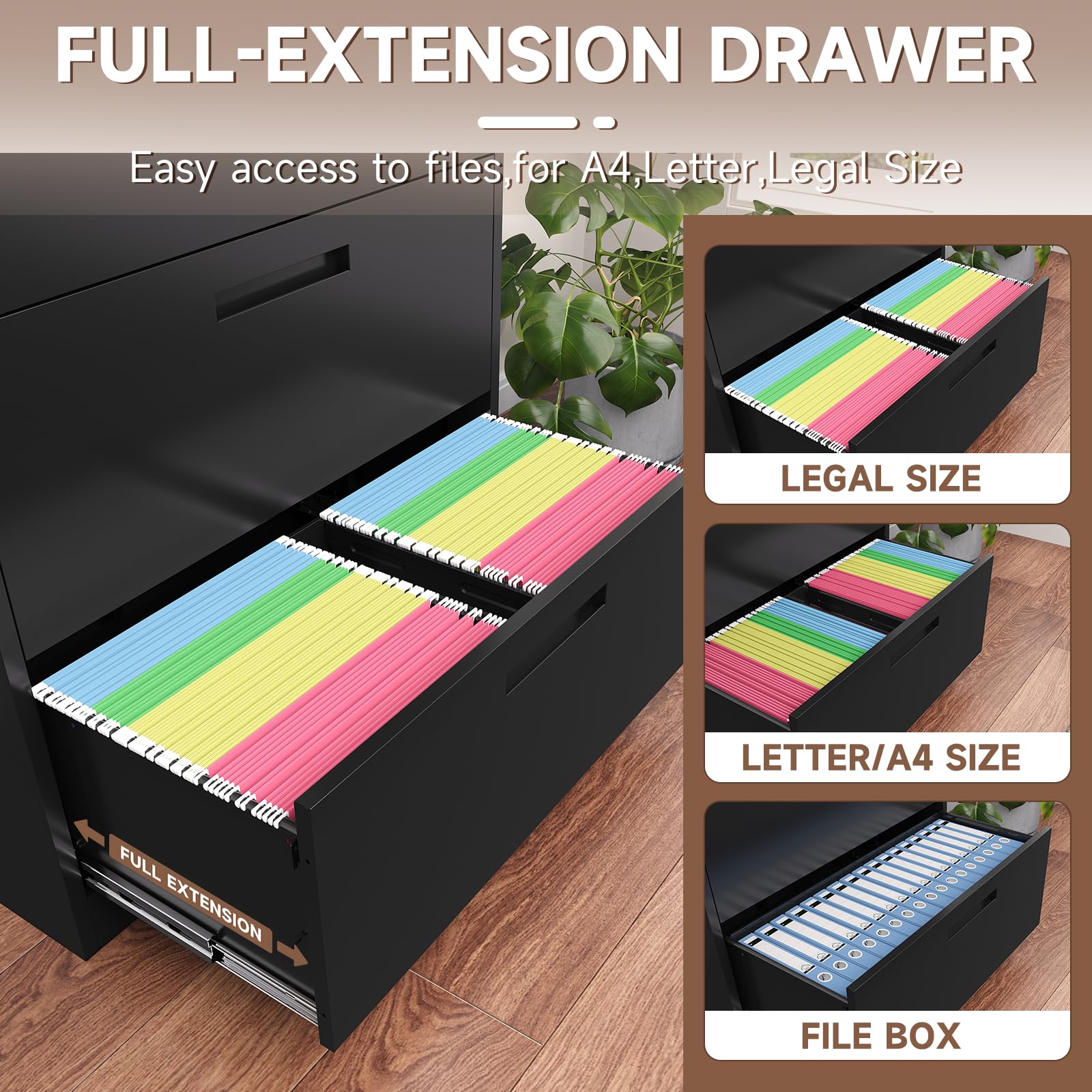 Metal File Cabinet with 3 Drawers - 65
