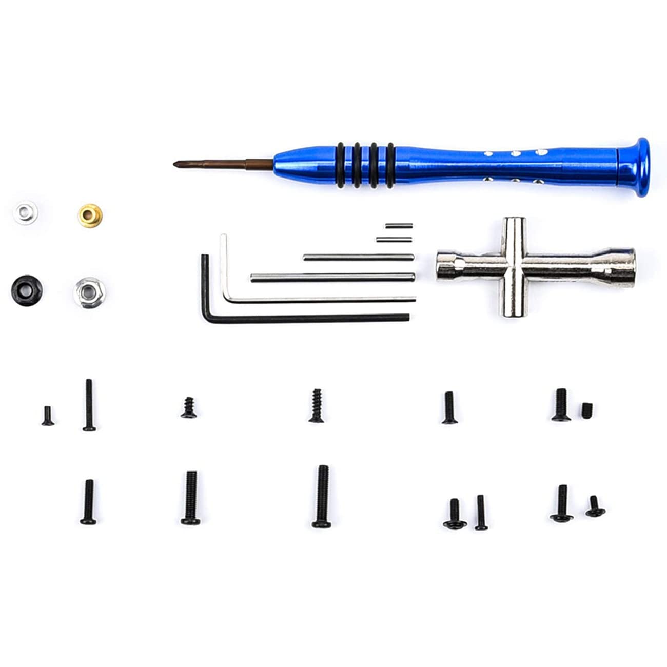Premium RC Screws Kit - M2 M2.5 M3 Screw Fastener Set with Repair Tools for WLtoys 144001 124018 124019 1/14 Scale RC Cars - Durable Black Hardware for Maintenance & Upgrades - Perfect for Drift Racing, Off-Road Bashing & DIY Repairs