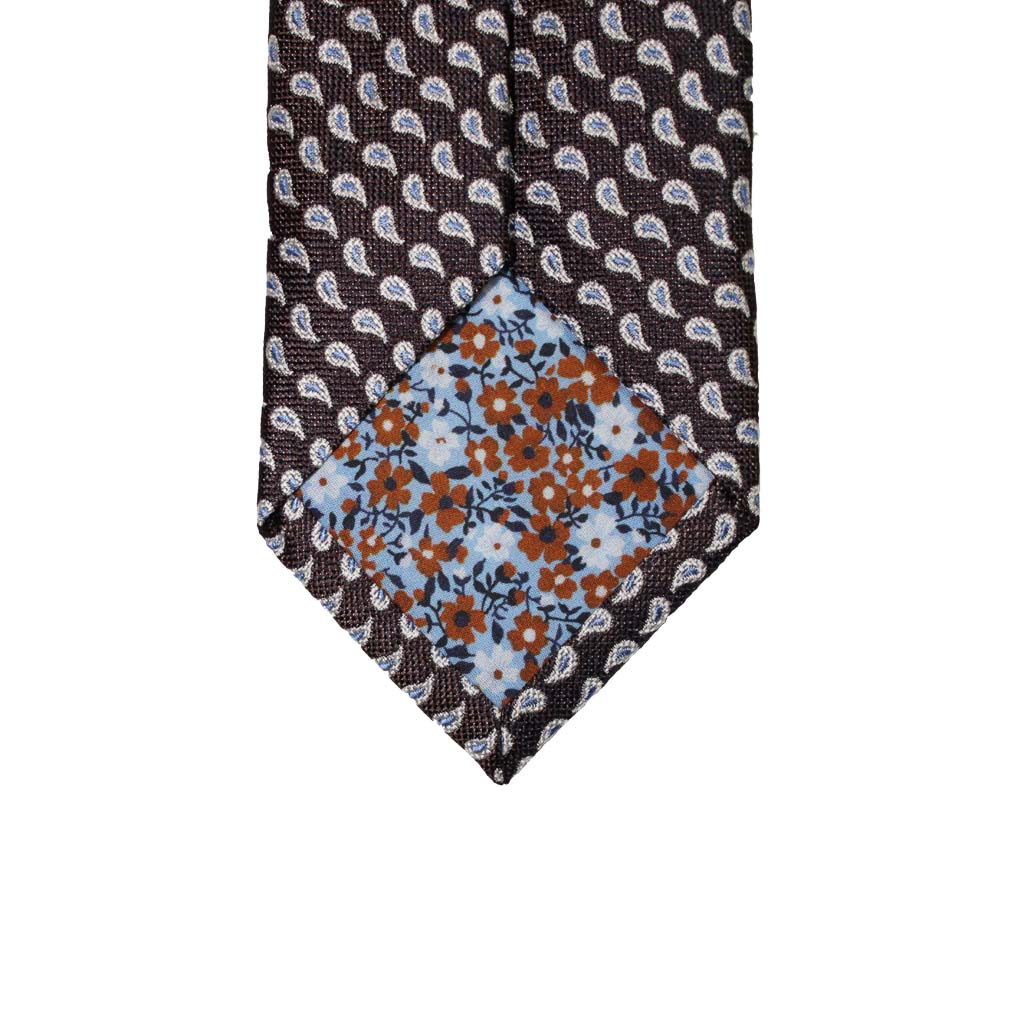 HEMLEY Paisley Silk Tie for Men - Black & Light Grey Pattern - Elegant Formal Necktie for Business, Weddings & Special Occasions