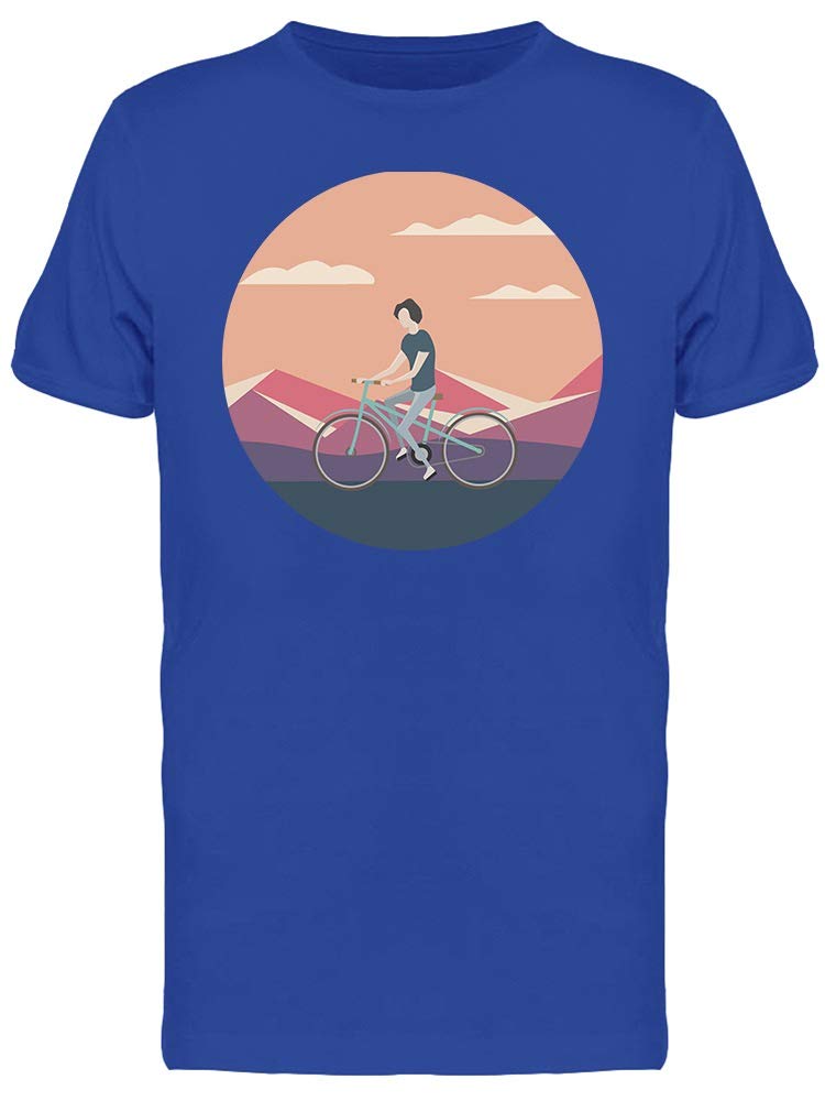 Men's Graphic Tee with Bicycle Rider Design - Casual Cotton T-Shirt for Cycling Enthusiasts | Perfect for Outdoor Activities, Gym & Streetwear Fashion