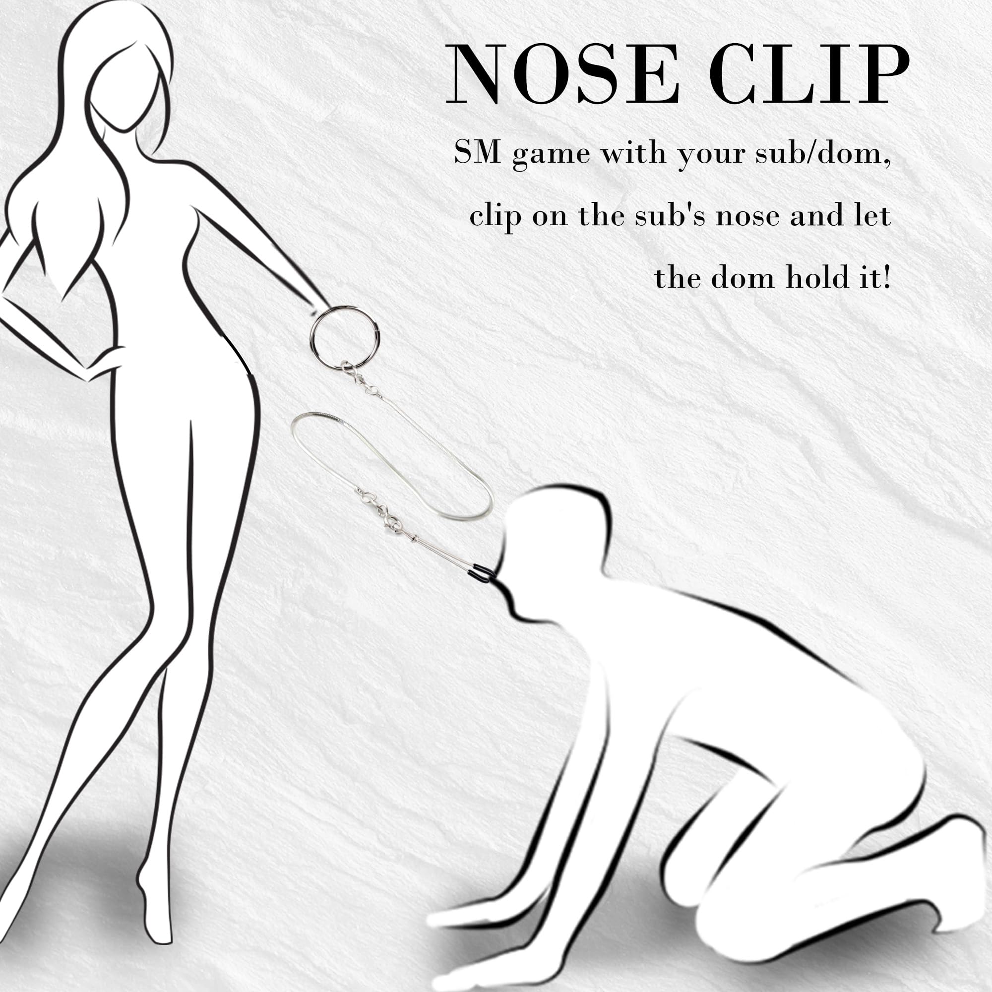 Non-Piercing BDSM Clitoral Clamp with Adjustable Metal Chain - Labia Spreader, Nipple & Nose Clip for Women - Perfect for Bondage, Fetish Play & Sensual Exploration