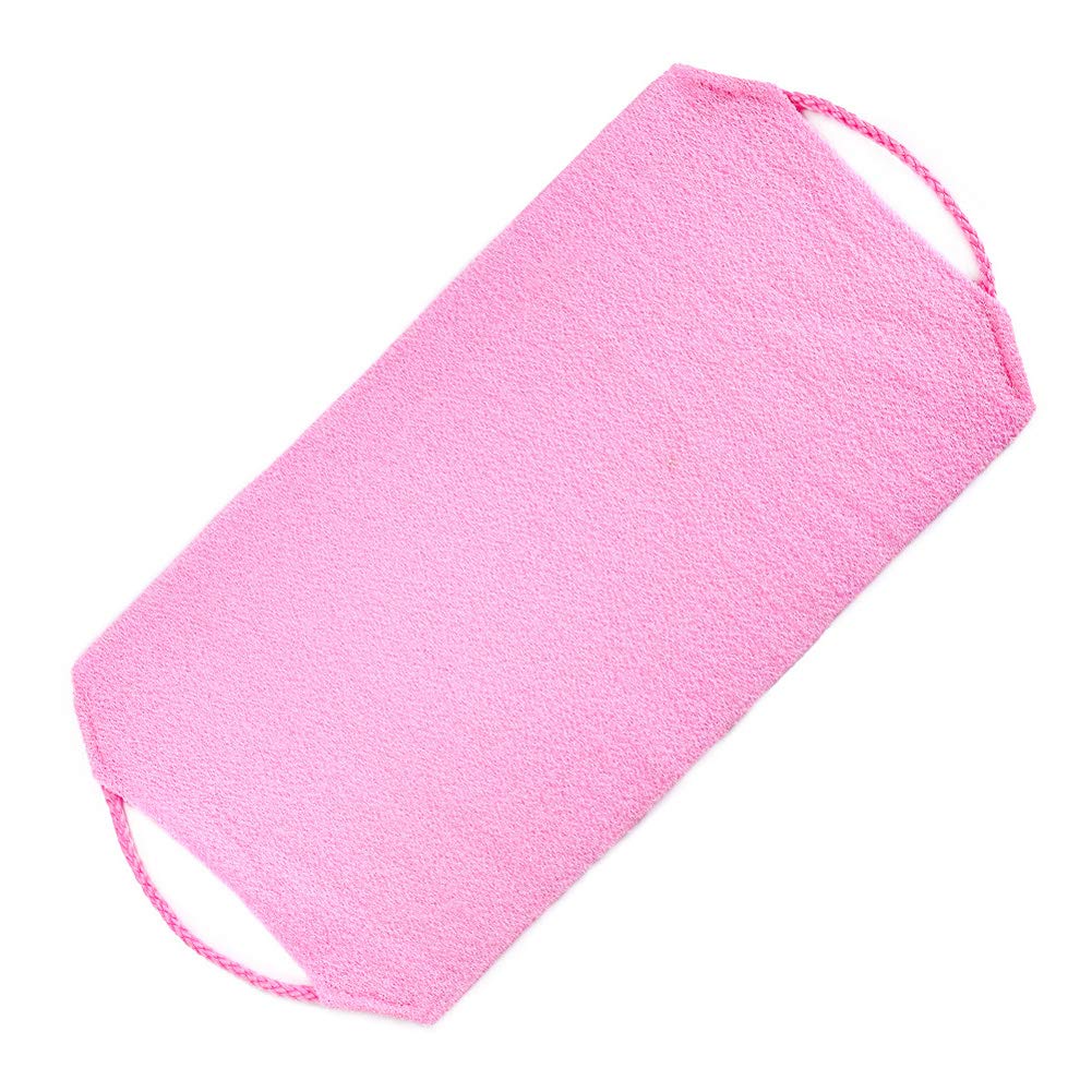 Exfoliating Back Scrubber with Handles - Stretchable Bath Wash Towel for Shower, Pink | Neck & Back Scrubber for Deep Cleansing & Skin Care | Perfect for Spa Days & Relaxing Bath Time