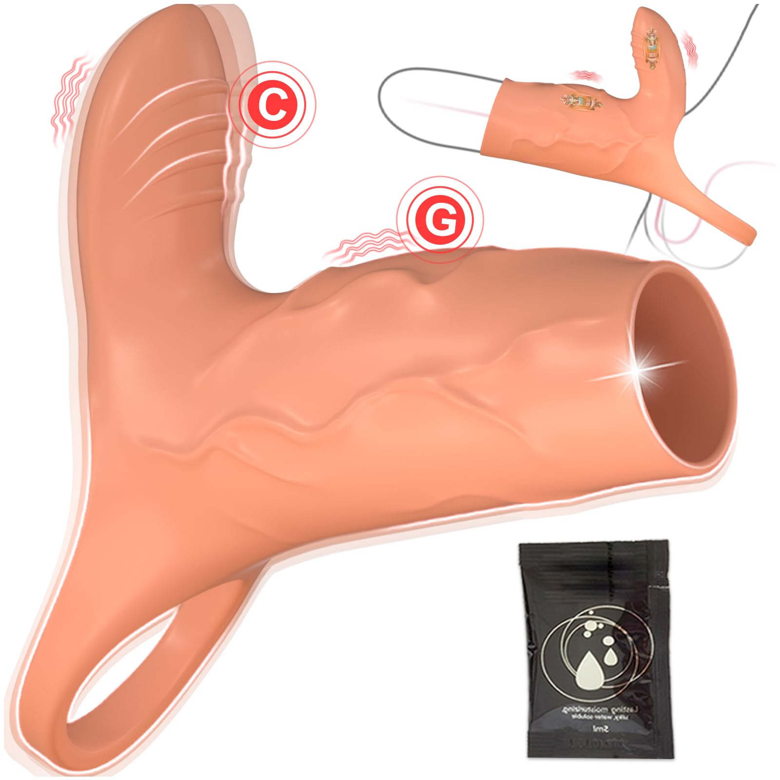 **Vibrating Penis Sleeve Cock Ring with Clitoral Stimulator - G Spot & Couples Pleasure, Male Girth Enhancer & Extender - Adult Sex Toys for Men & Women - Perfect for Intimate Moments & Spicing Up Relationships**