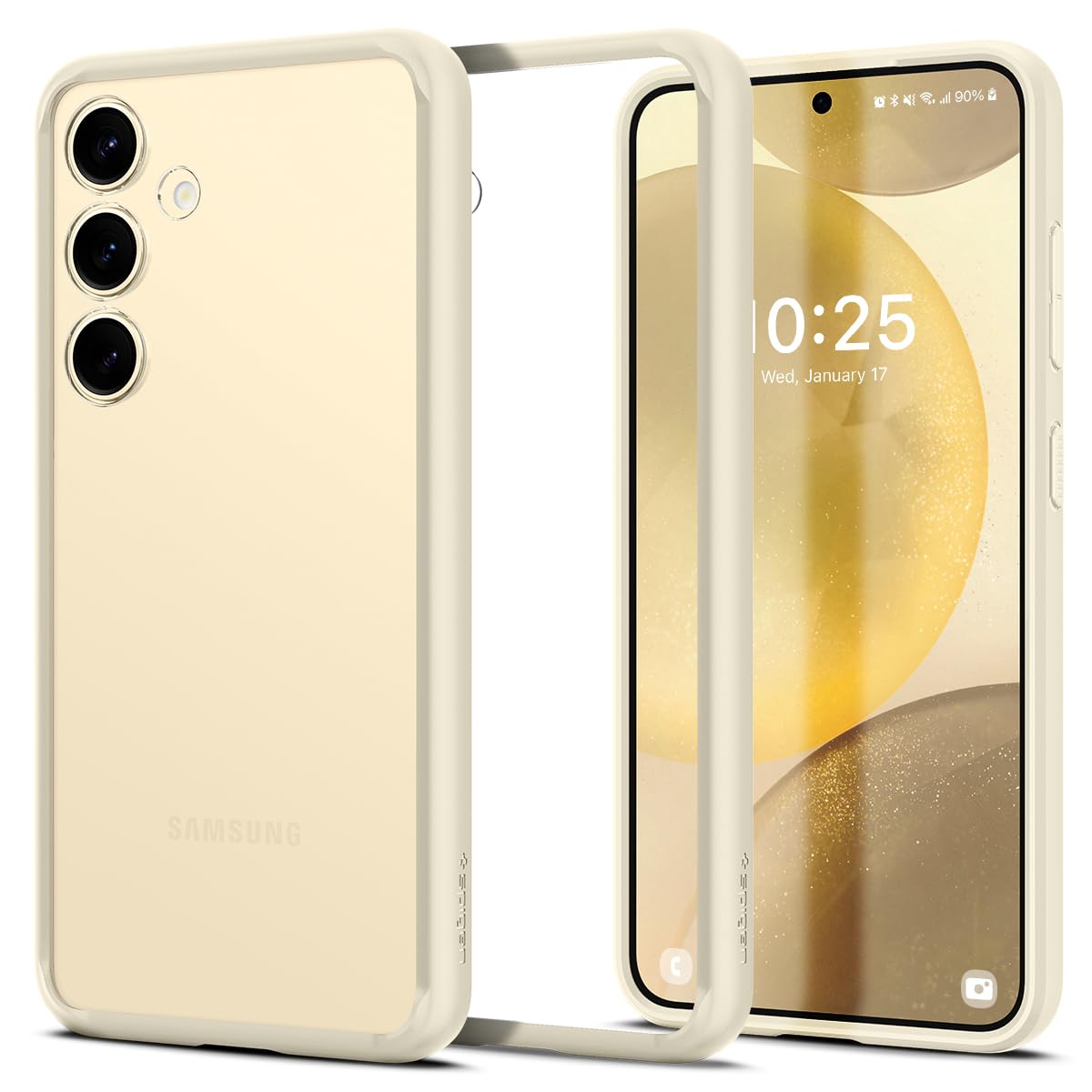 Spigen Ultra Hybrid Shockproof Case for Samsung Galaxy S24 [Anti-Yellowing] - Mute Beige | Slim Protective Phone Cover for Everyday Use & Outdoor Activities