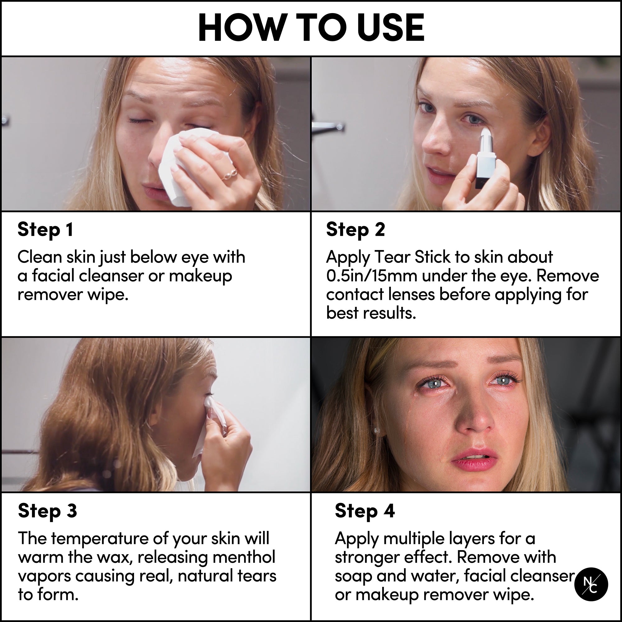 Menthol Infused Wax Tear Stick - Natural Tear Inducer for Actors & Performers - Perfect for Theater, Film, and Emotional Scenes