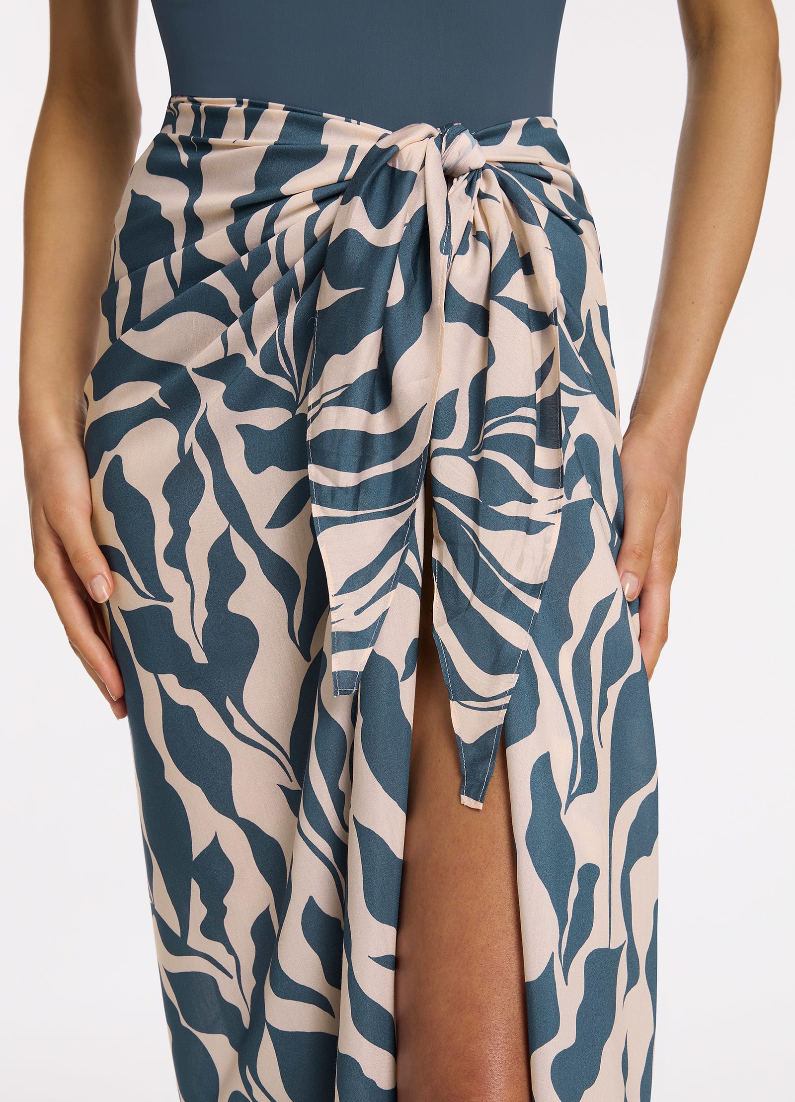 Sereno Sarong - Premium Steel Blue Beach Wrap for Women | Perfect for Beach, Pool, and Vacation Cover-Up