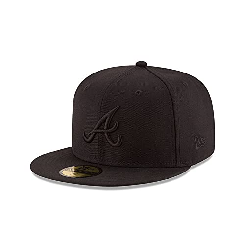 New Era MLB Black on Black 59FIFTY Fitted Baseball Cap - Official Licensed Hat for Men & Women - Perfect for Sports Fans, Streetwear & Casual Outfits