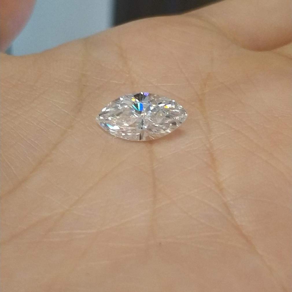 3.00CT Loose Moissanite Gemstone - VVS1 Clarity, Colorless Marquise Cut Diamond Alternative for Jewelry Making | Perfect for Engagement Rings, Wedding Bands, Pendants, Earrings & Luxury Watches | Elegant Gift for Anniversaries & Special Occasions