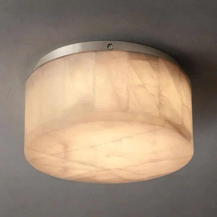 Derive Calcite Round Flushmount Ceiling Light Fixture 61014 - Modern LED Lighting for Bedroom, Hallway & Kitchen