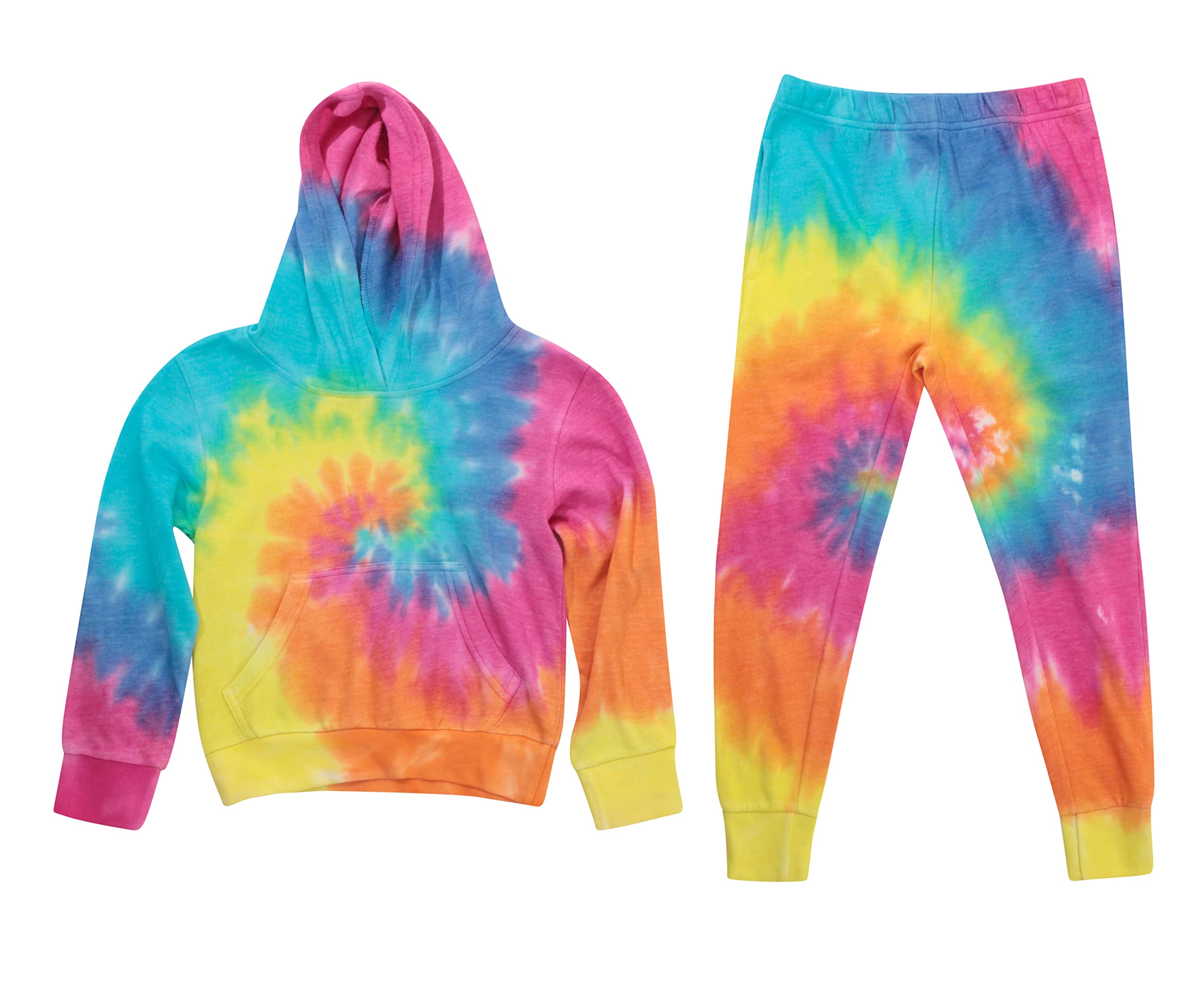 Just Love Girls Tie Dye Hooded Sweatshirt & Jogger Pants Set - Trendy Matching Outfit for Teens - Perfect for School, Sports & Casual Wear
