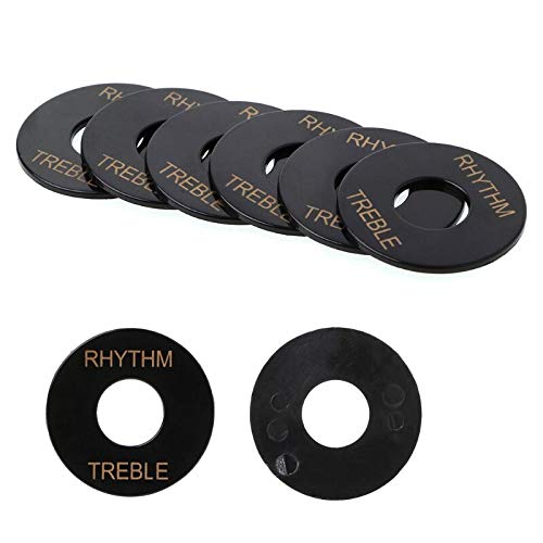 6-Piece Electric Guitar Toggle Switch Plate Set with Rhythm/Treble Washer Rings - Replacement Parts for Gibson, Fender & More - Perfect for Guitar Repair & Custom Upgrades