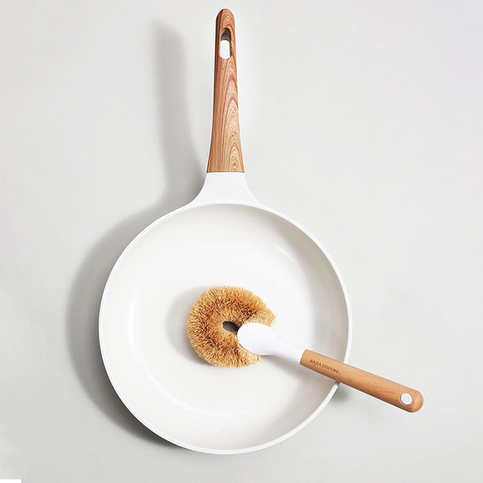 Eco-Friendly Natural Kitchen Cleaning Brush Set - Wooden Dish Brush for Pots, Pans, Bowls, Bottles & Vegetables | Made of Sustainable Beech Wood & Natural Bristles | Perfect for Dishwashing, Sink Cleaning & Food Prep [US Shipping]