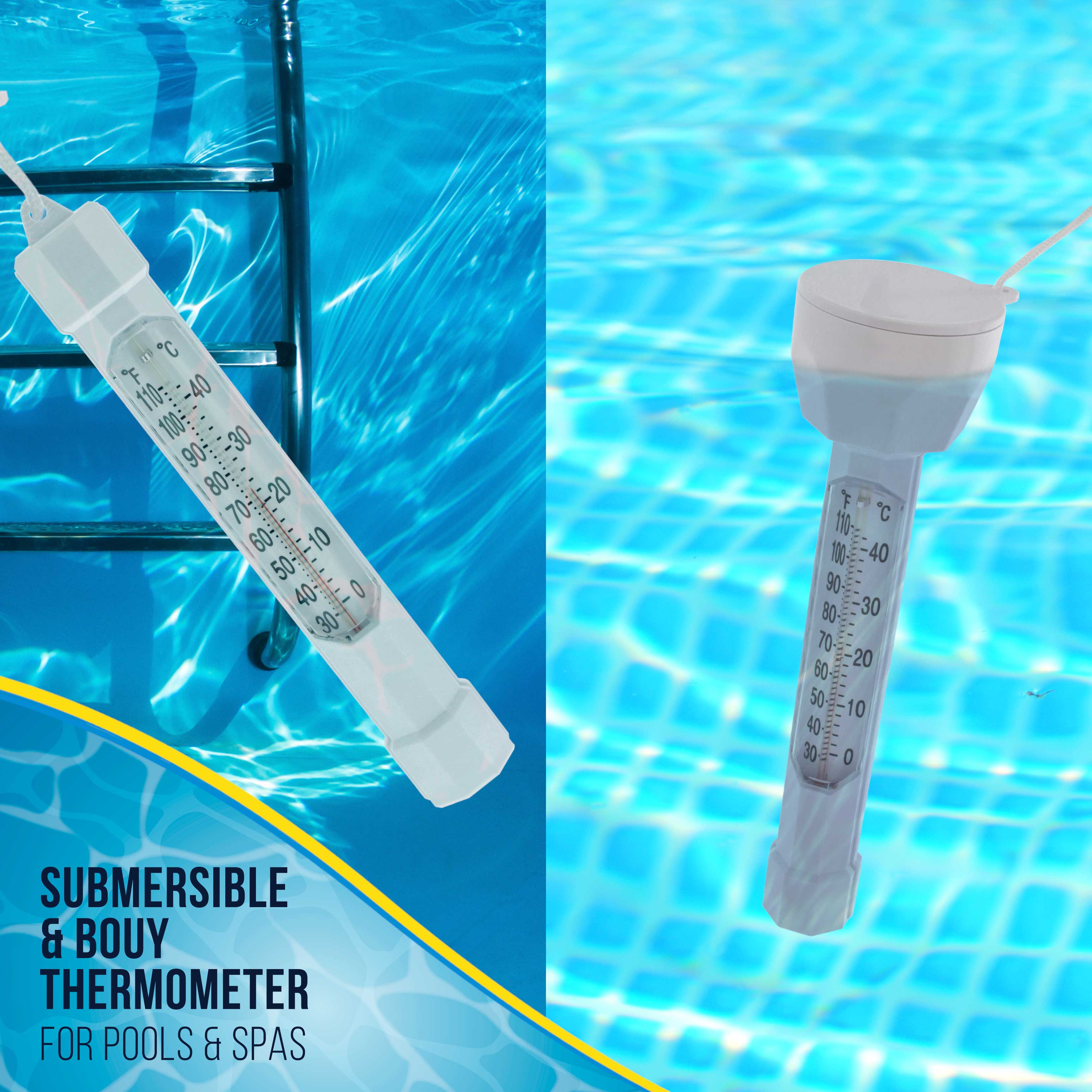 U.S. Pool Supply® Floating Buoy Pool Thermometer - Large Easy-to-Read Temperature Display for Swimming Pools, Spas & Hot Tubs | Perfect for Monitoring Water Temperature in Backyard Pools & Inflatable Hot Tubs