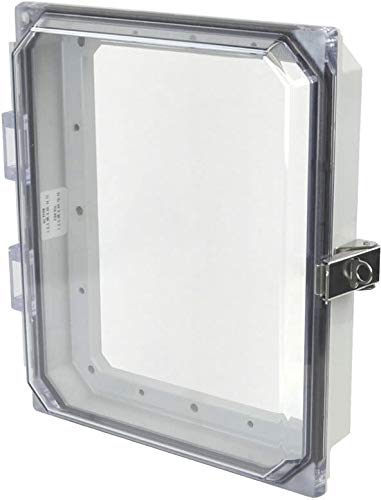 ALLIED MOULDED PRODUCTS AMHMI108CCL Lockable Stainless Steel HMI Cover Kit with Snap Latch & Hinged Inspection Window - Opaque/Clear Panel for Industrial Control Cabinets & Electrical Enclosures