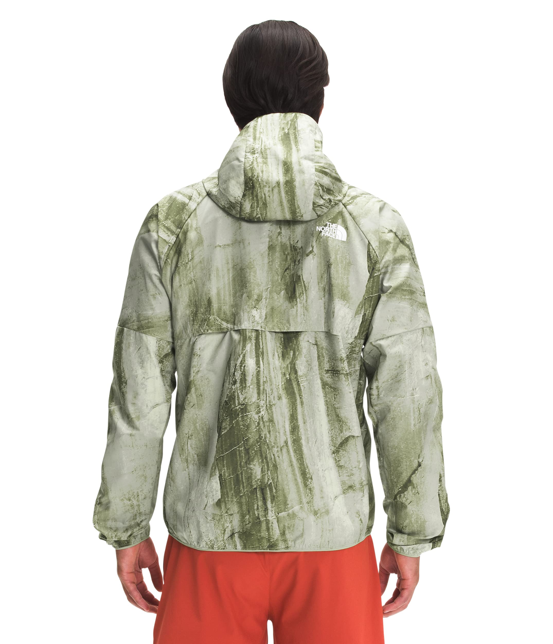 THE NORTH FACE Men's Lightweight Printed Hoodie - Tea Green Granitic Rock Design, Breathable & Comfortable Pullover for Hiking, Camping & Outdoor Activities (Size Large)
