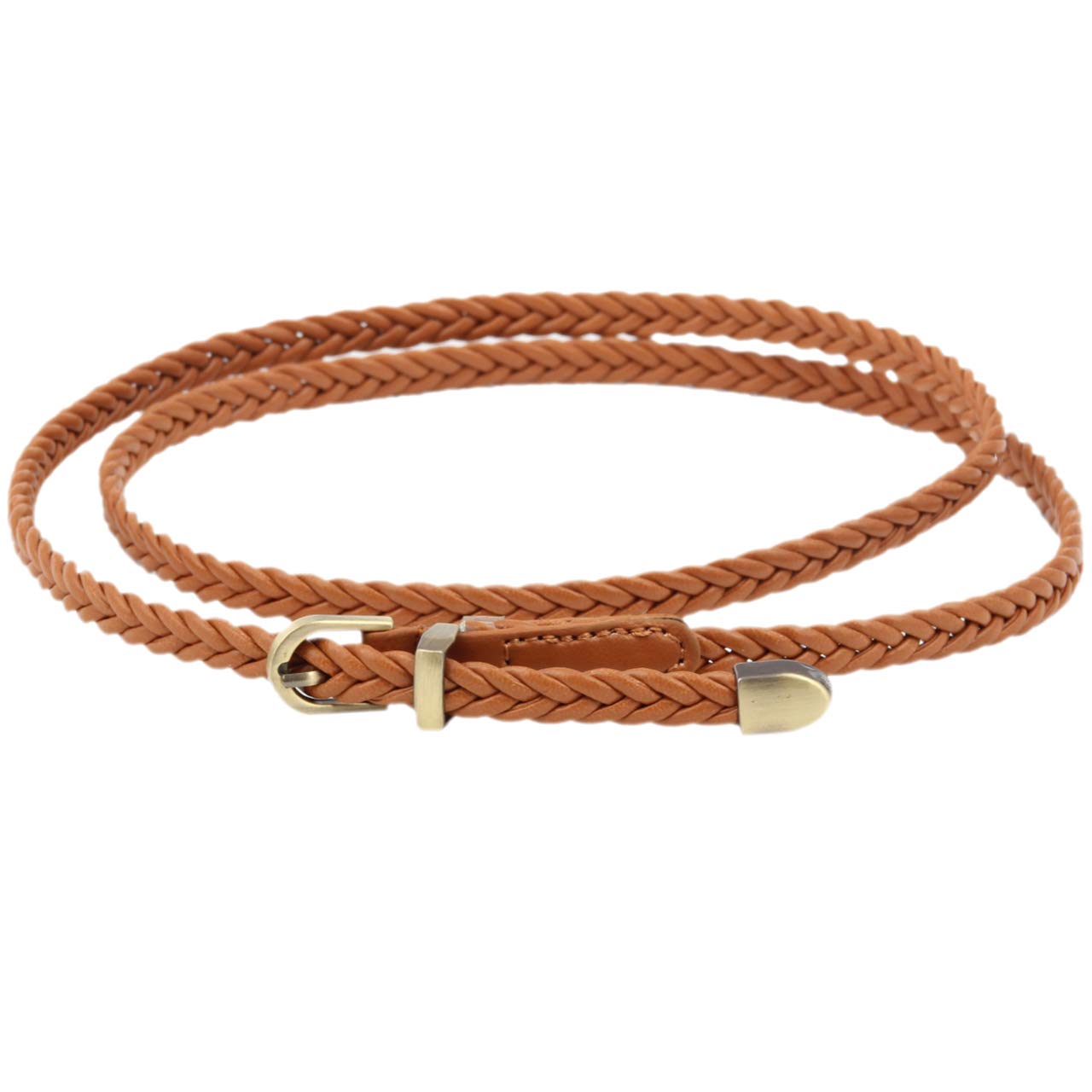 Ayliss Women's Braided PU Leather Skinny Belt - Thin Woven Waist Belt with Pin Buckle for Jeans, Pants & Dresses | Perfect for Casual, Office & Date Night Outfits