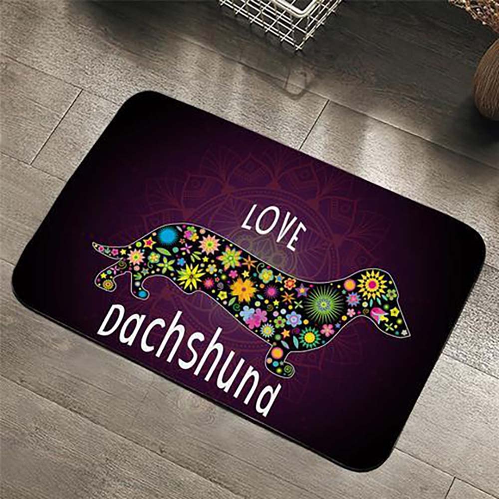 Non-Slip Washable Dachshund Welcome Doormat - Funny Indoor/Outdoor Entryway Rug for Dog Lovers - Perfect for Front Door, Porch & Patio Decor