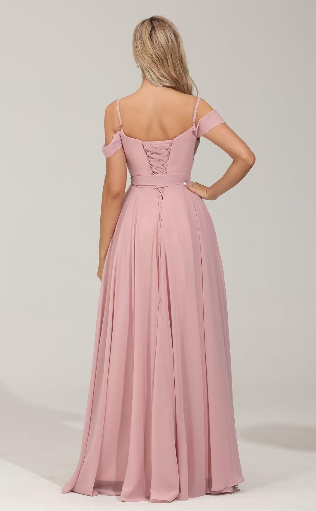 2025 New Off Shoulder Bridesmaid Dresses - Chiffon Pleated Formal Evening Gowns for Wedding Guests & Special Occasions | Elegant Women's Party Dresses for Prom, Cocktail Events & Black Tie Affairs