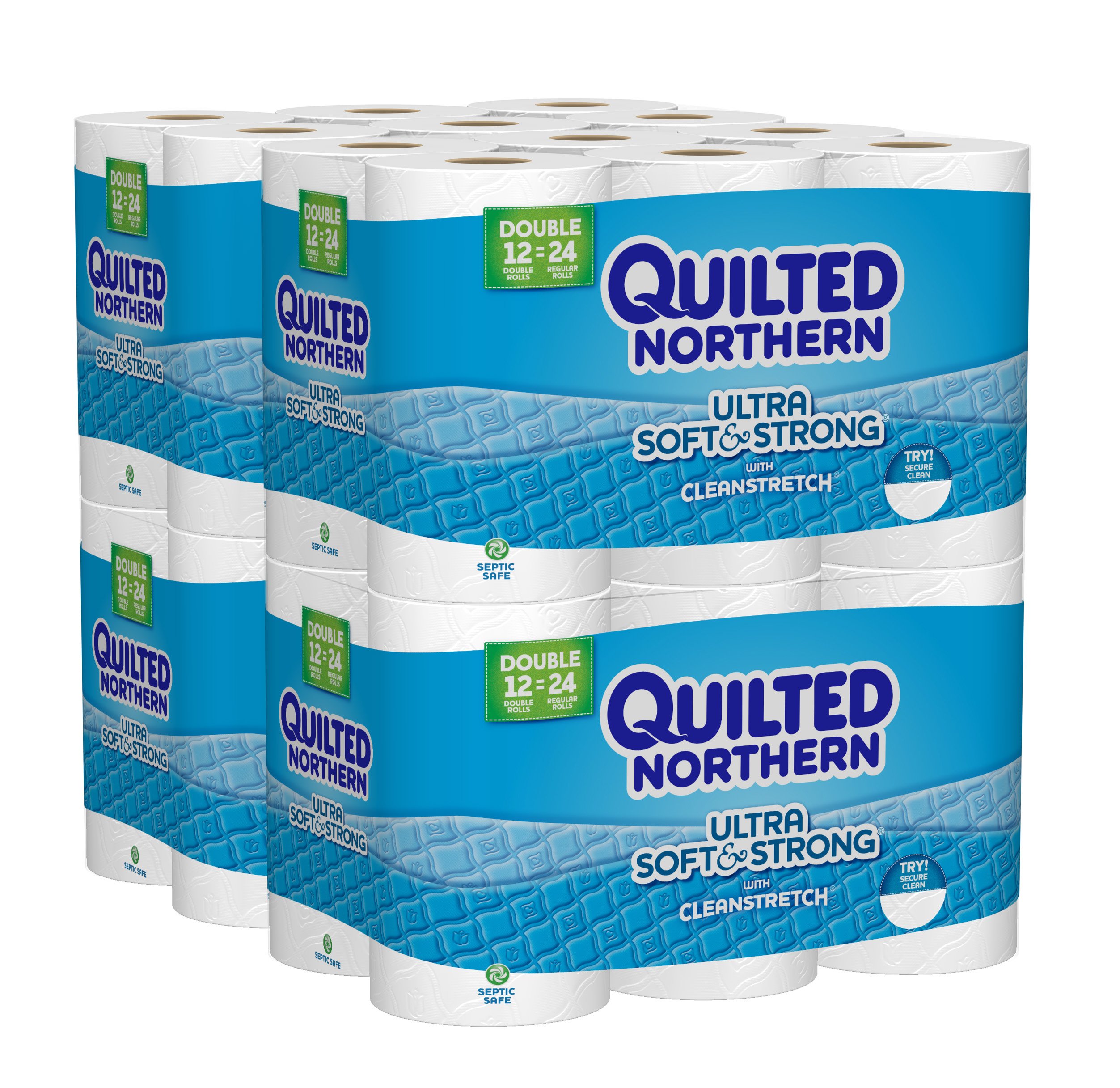 Quilted Northern Ultra Soft & Strong Toilet Paper, 48 Double Rolls (96 Regular Rolls Equivalent) - 4 Pack of 12 Rolls | Premium Bath Tissue for Home & Office Use | Gentle & Durable for Everyday Comfort