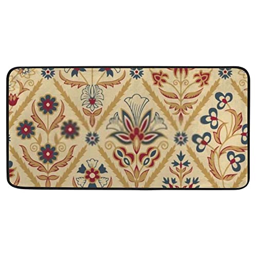 Abstract Block Print Flower Pattern