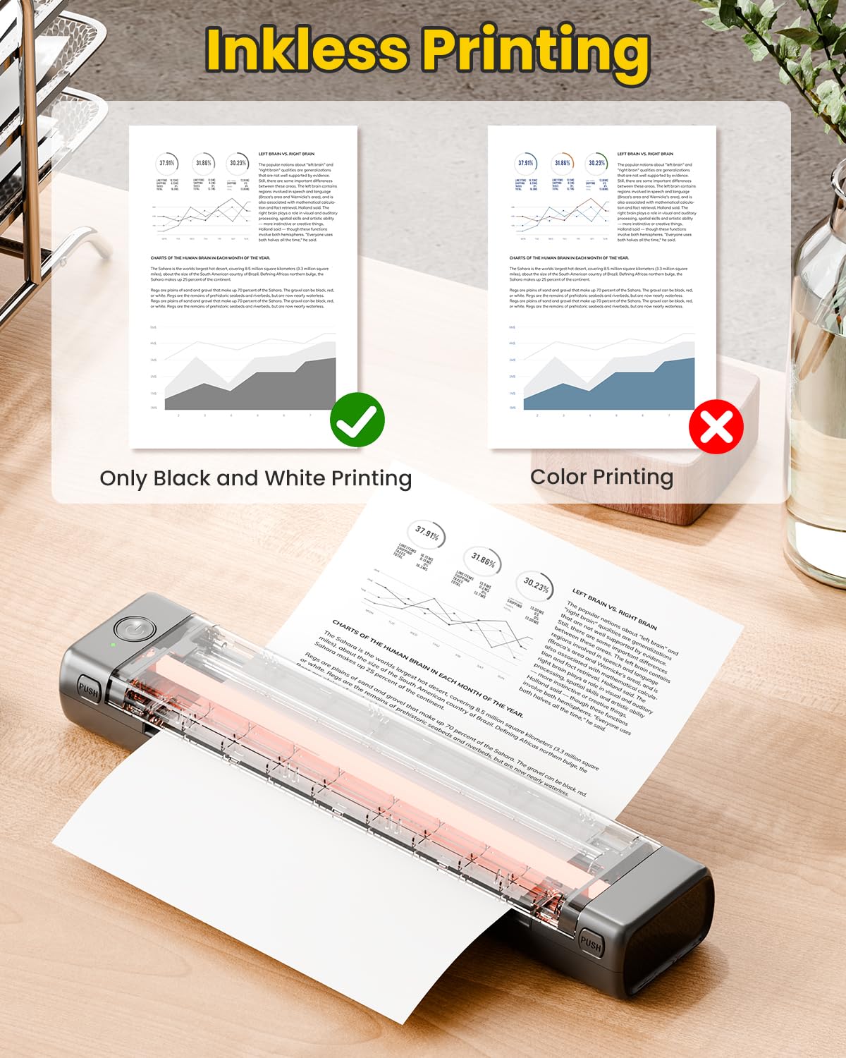 Phomemo M08F Pro Wireless Portable Thermal Printer - Inkless Bluetooth Printer for iOS, Android, PC - Supports 8.5