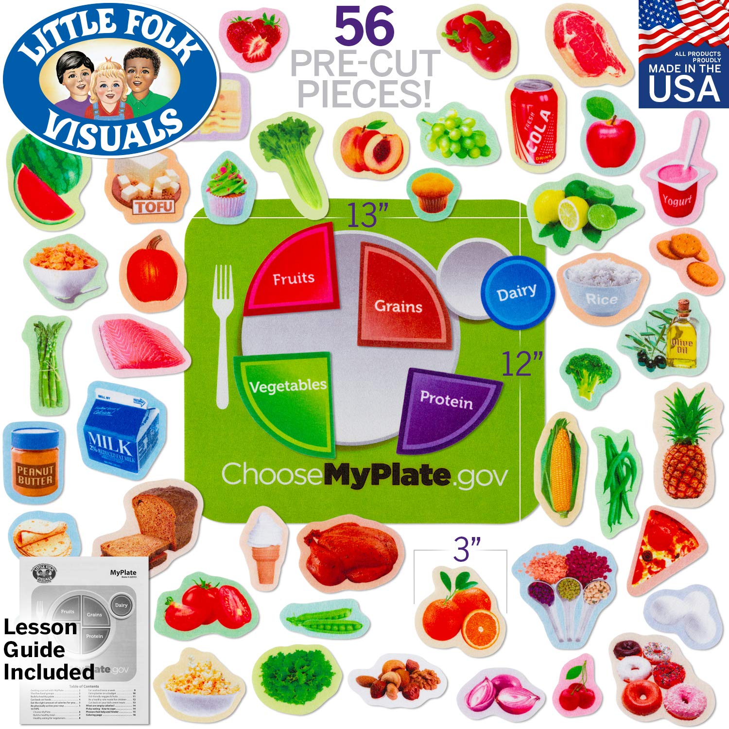 My Plate Precut Flannel & Felt Board Figures Set - 56 Pieces for Early Childhood Education | Perfect for Storytelling, Classroom Activities & Homeschool Learning