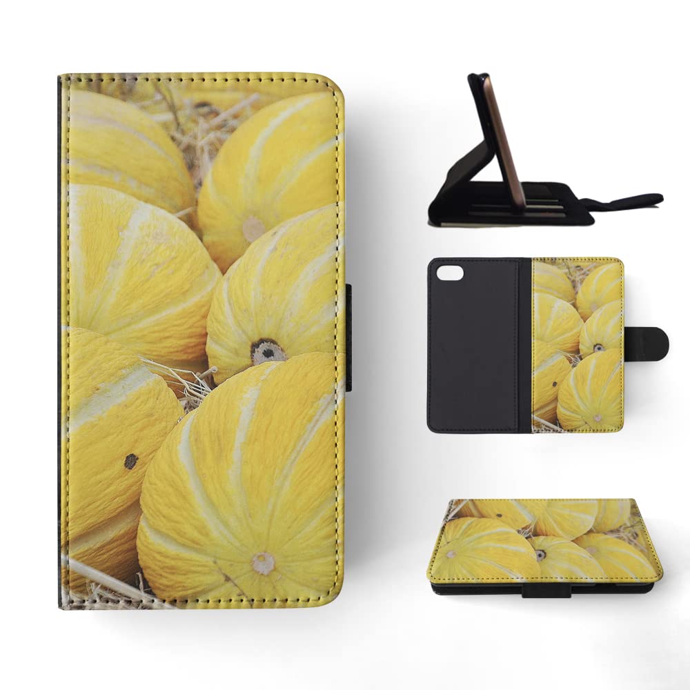 Vibrant Yellow Exotic Fruit Pattern Wallet Phone Case for Apple iPhone 7/8/SE (2020/2022) - Slim Flip Cover with Card Holder & Magnetic Closure, Perfect for Travel, Shopping and Everyday Use