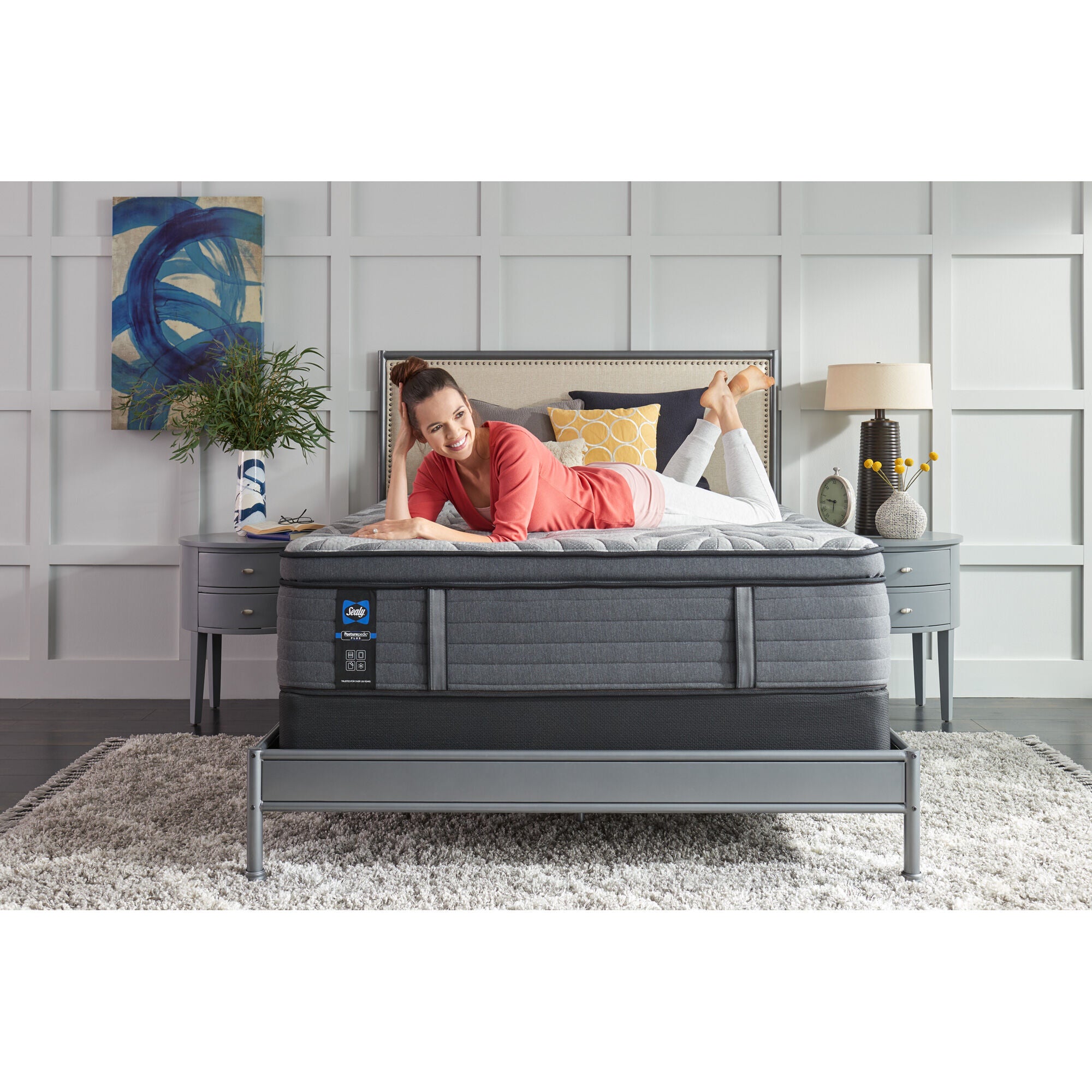 Sealy Posturepedic Plus Satisfied II Soft Eurotop Mattress - Queen Size Plush Pillow Top for Back Pain Relief & Pressure Relief - Perfect for Side Sleepers & Couples in Master Bedrooms