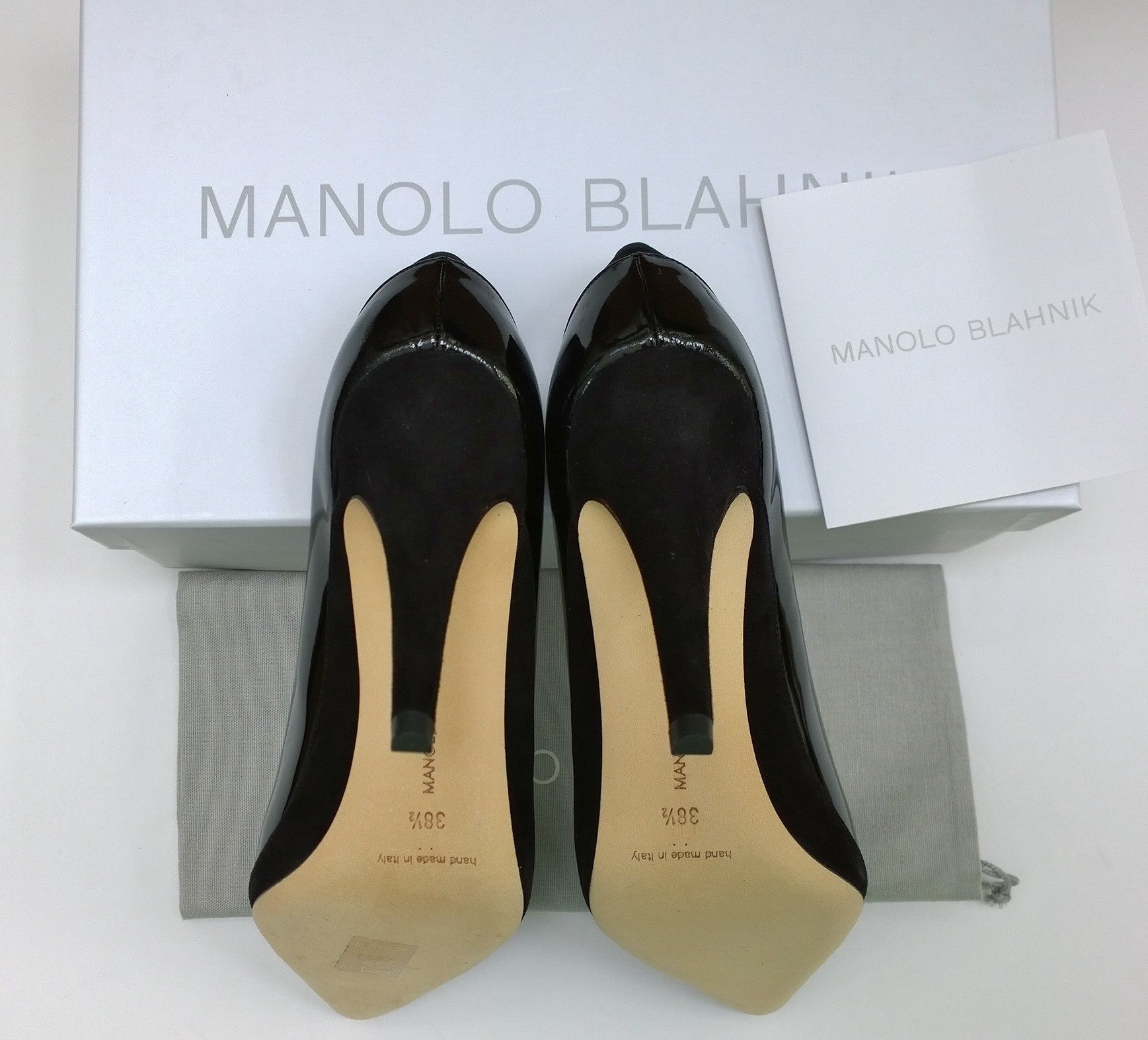 Manolo Blahnik Rasida 105 Black Patent Leather and Suede High Heels - Elegant Women's Dress Pumps for Weddings, Parties & Evening Events