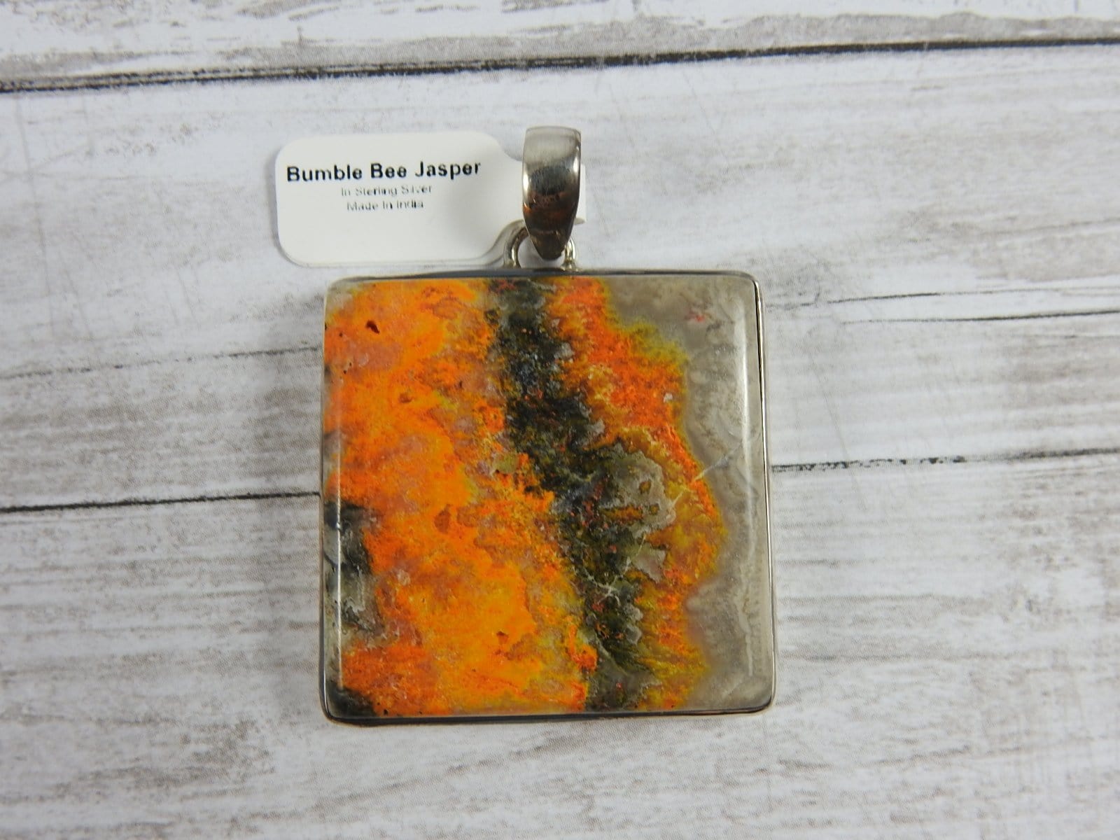 Bumblebee Jasper Sterling Silver Pendant Necklace - Natural Yellow Stone Jewelry for Women - Perfect for Gifts, Meditation & Boho Fashion
