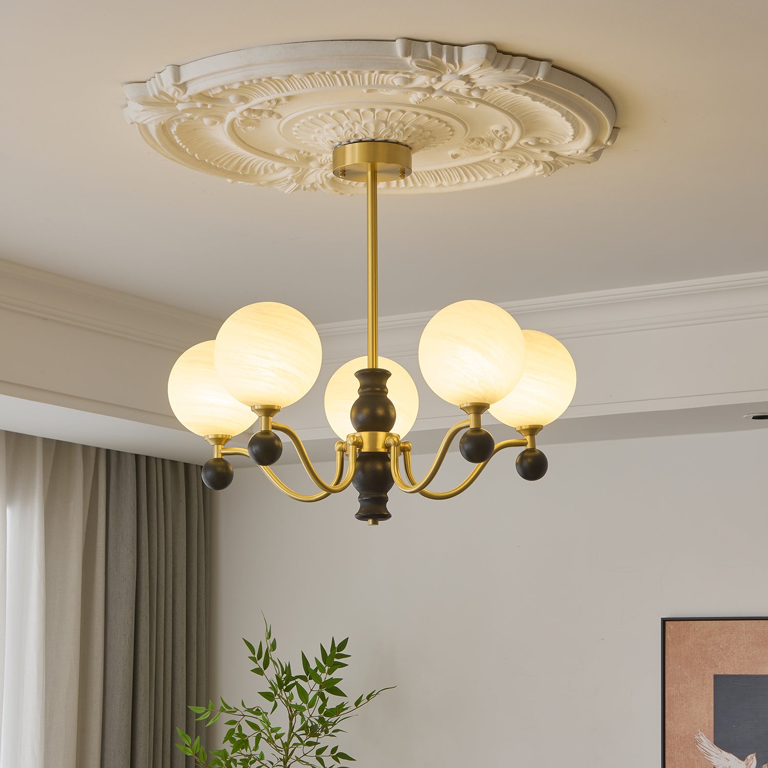 Aether Sphere Chandelier - Modern Crystal Ceiling Light Fixture for Dining Room, Living Room & Bedroom | Elegant Home Decor Lighting