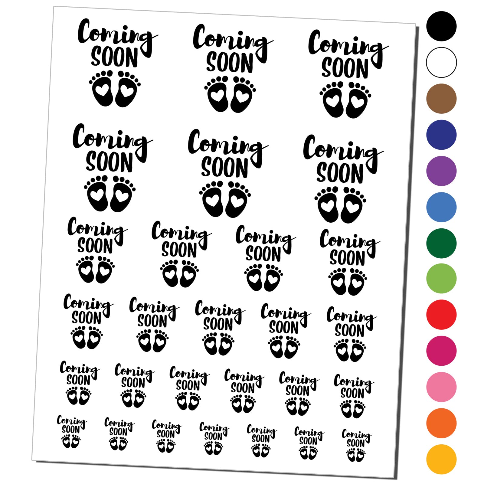 Waterproof Pregnancy Shower Temporary Tattoos - Fake Body Art Set for Baby Showers & Gender Reveals (Black, 1 Sheet) - Perfect for Maternity Photos, Baby Bumps & Celebrations
