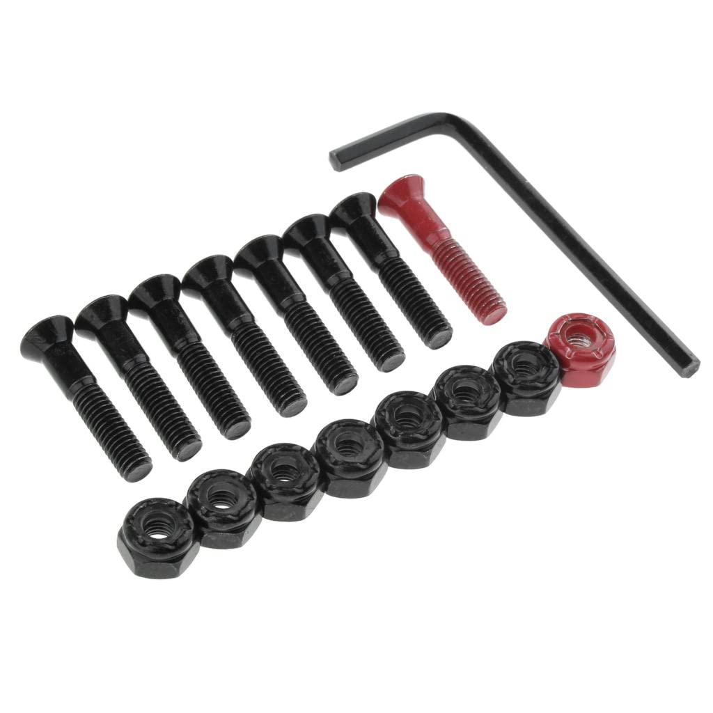 TOOYFUL 8-Piece Stainless Steel Longboard Skateboard Hardware Kit - M6 Screws & Nuts Set - Durable Skateboard Accessories for Longboards, Cruisers & Skateboard Maintenance