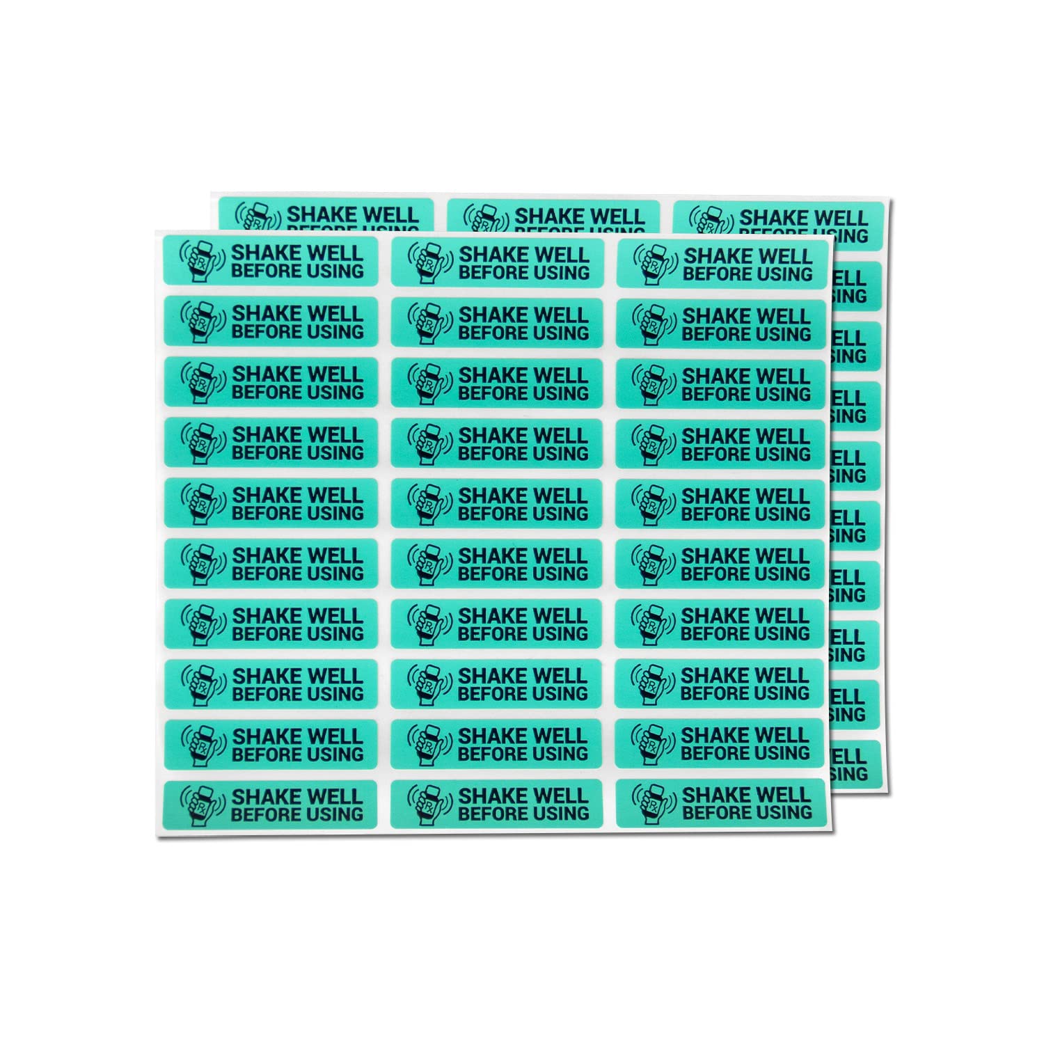 600 Shake Well Before Using Stickers, 0.4 x 1.7 Inch - Medical Instruction Labels for Veterinary, Healthcare & Pharmacy Use - Light Blue Rx Labels (2 Packs of 300) - Perfect for Medication Bottles, Prescription Containers & Medical Supplies Organization