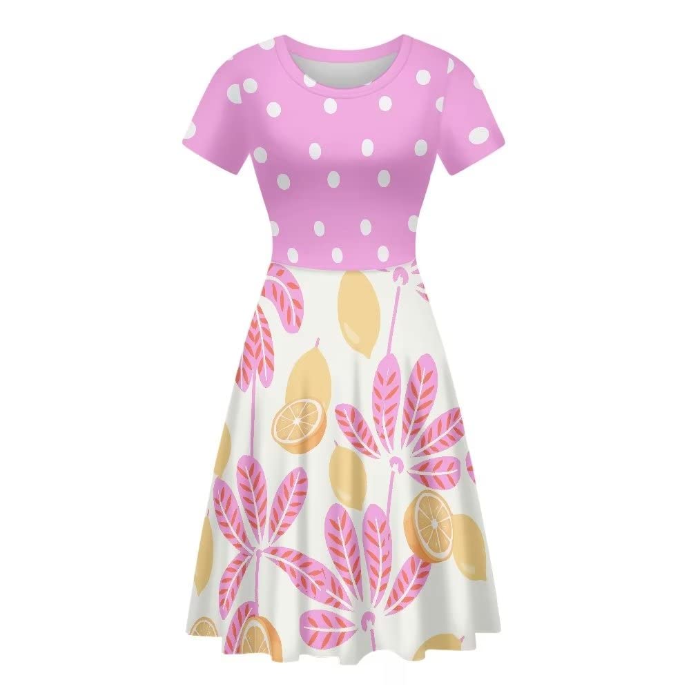 Allinterest Women's Casual Short Sleeve T-Shirt Dress - Round Neck Summer & Fall Dress, Simple Pretty & Practical for Daily Wear, Outings, and Office Casual