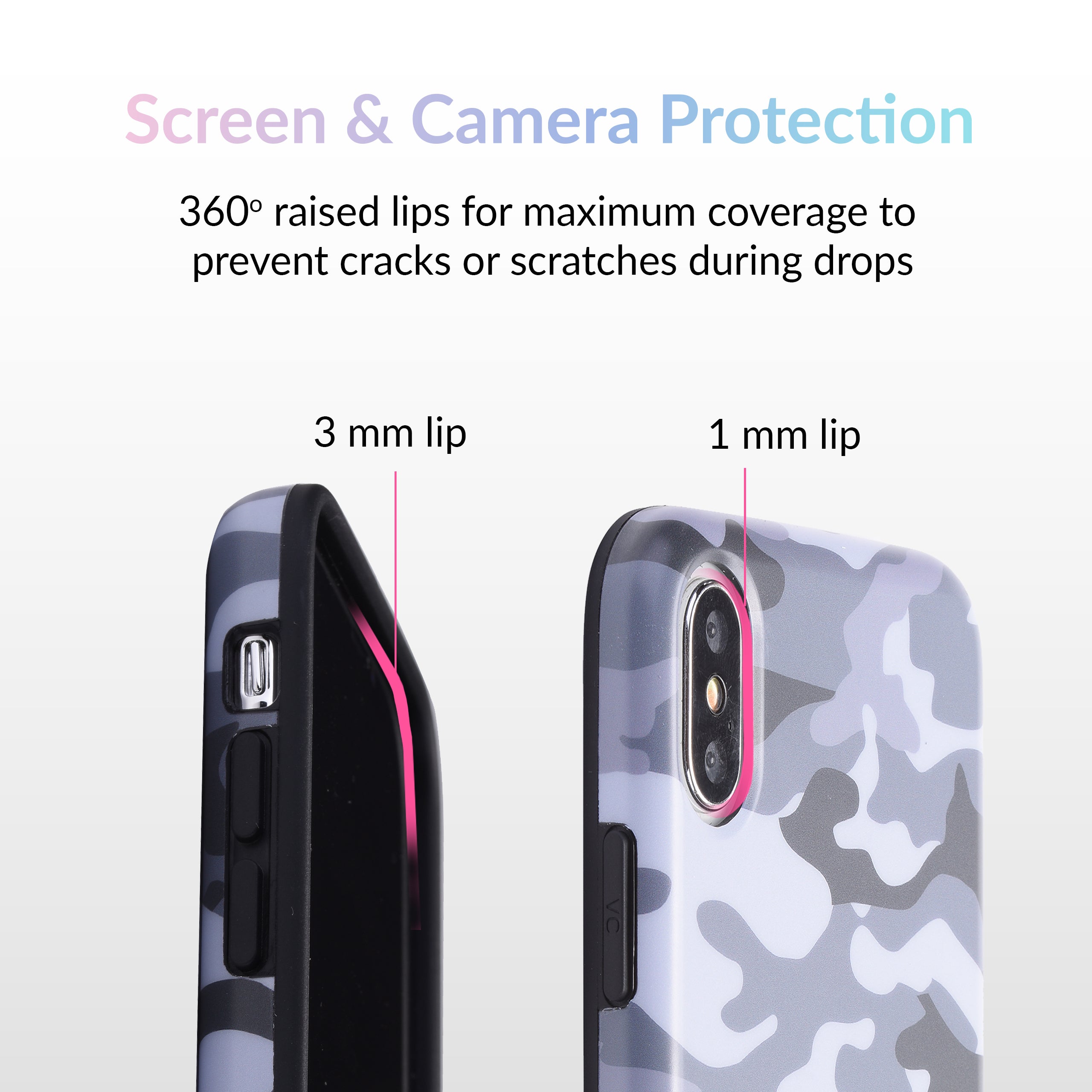 Gray Camo iPhone Case - Durable Protective Cover for iPhone 13/14/15 Pro Max - Military Grade Shockproof Slim Design - Perfect for Outdoor, Travel & Daily Use