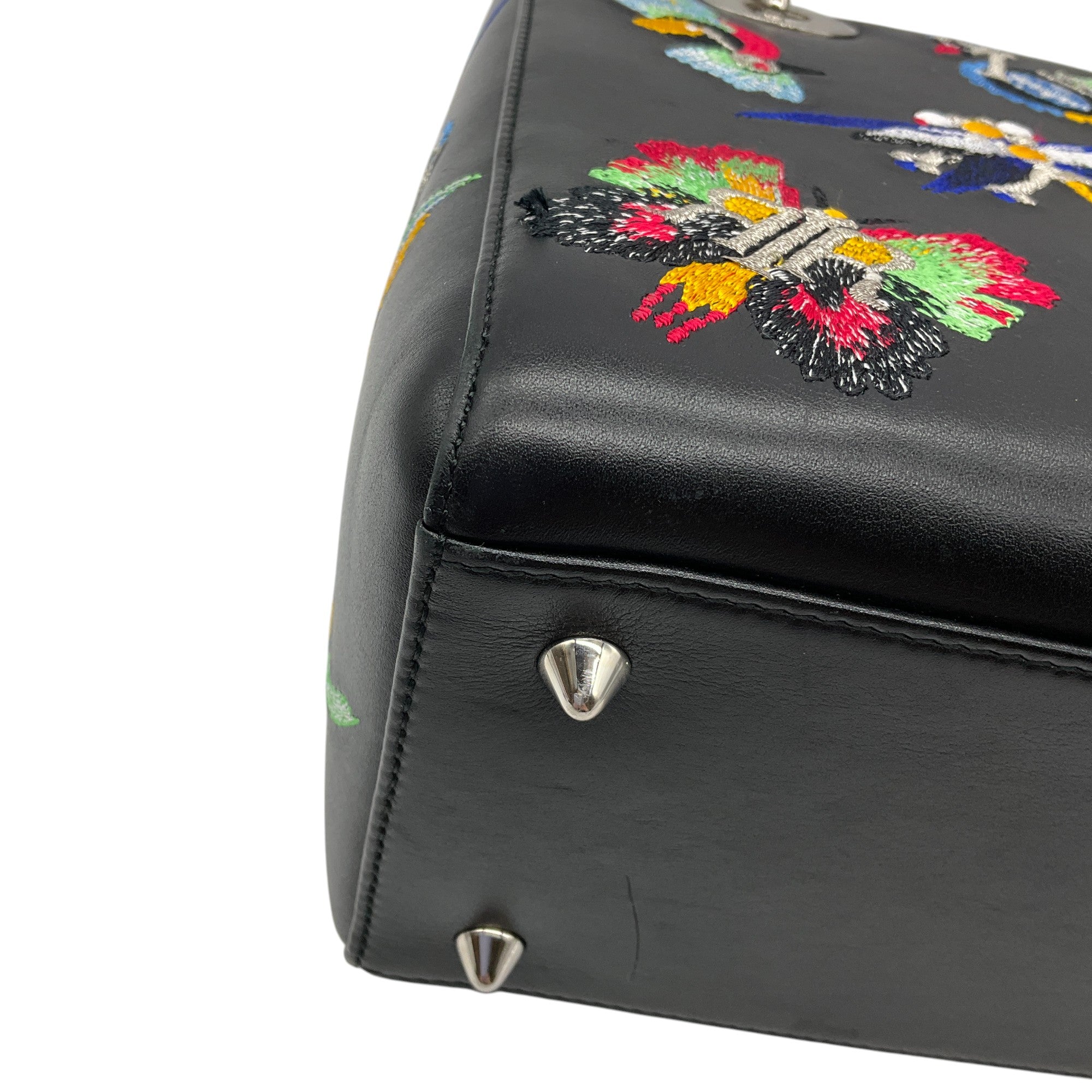 Christian Dior Black Multi-Animal Embroidered Calfskin Medium Lady Dior Handbag - Luxury Designer Tote for Women, Perfect for Evening Events & Special Occasions