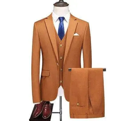 3-Piece Wedding Suit for Men - Classic Formal Tuxedo Set with Vest & Pants - Perfect for Weddings, Prom, Gala & Black Tie Events