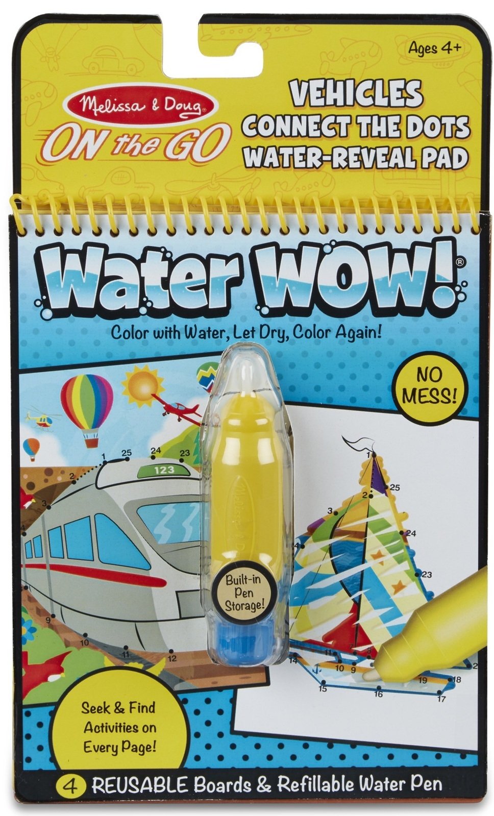 Water Wow Connect the Dots Vehicles - Reusable Water Reveal Activity Book for Kids | Fun Travel & Learning Toy for Toddlers | Perfect for Road Trips, Airplane Rides & Quiet Playtime