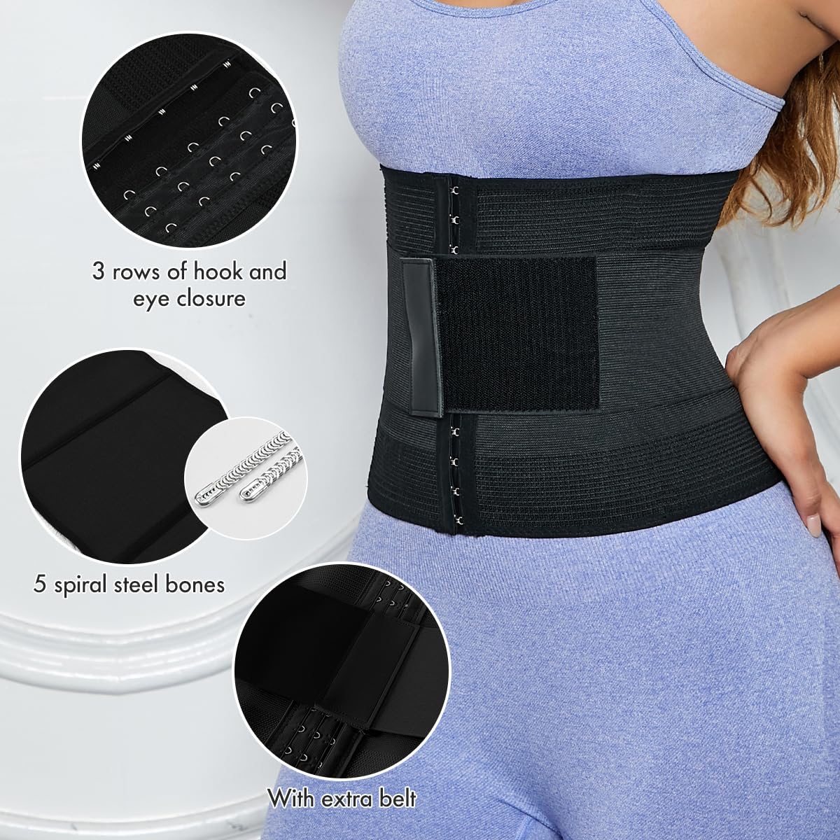 Best Waist Trainer Corset for Women - Tummy Control Workout Girdle with Steel Bones - Hourglass Shaper for Postpartum, Weight Loss & Gym - Perfect for Waist Training, Shapewear & Body Shaping