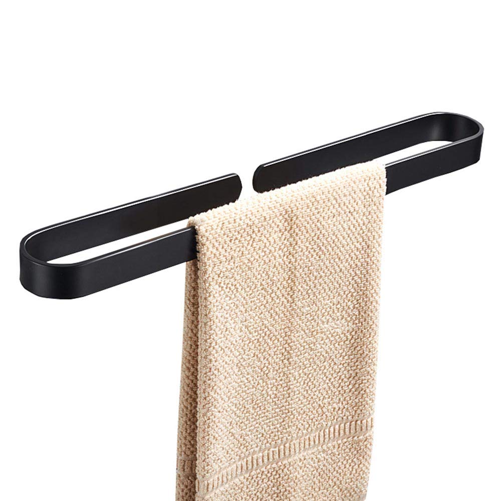 Modern Aluminum Towel Bar - 40cm Wall Mounted Towel Holder for Bathroom, Kitchen & Hotel - Space Saving Black Bath Accessory - Perfect for Small Spaces & Luxury Bathrooms