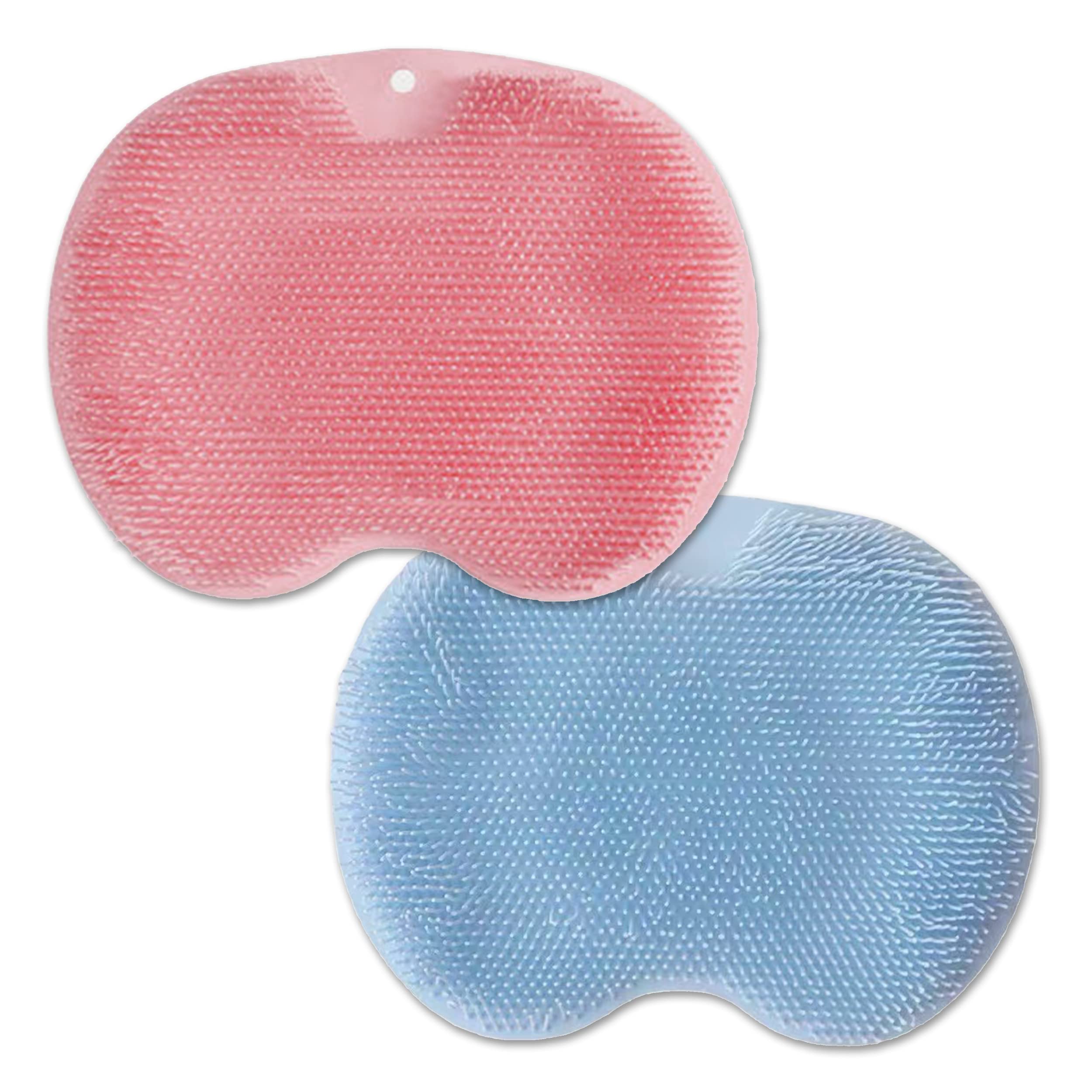 2-Pack Large Silicone Foot Scrubber with Suction Cups - Exfoliating Massage Brush for Shower & Bath - Acupressure Mat for Foot Care, Relaxation & Callus Removal - Perfect for Home Spa, Pedicure & Post-Workout Relief
