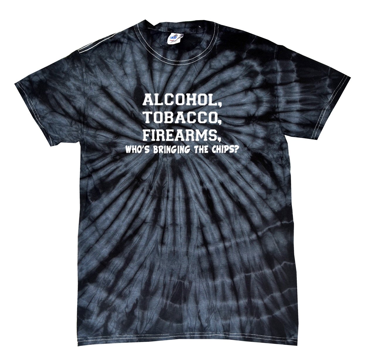 Funny ATF Alcohol Tobacco Firearms Who's Bringing The Chips T-Shirt - Sarcastic Humor Tee for Parties & Casual Wear