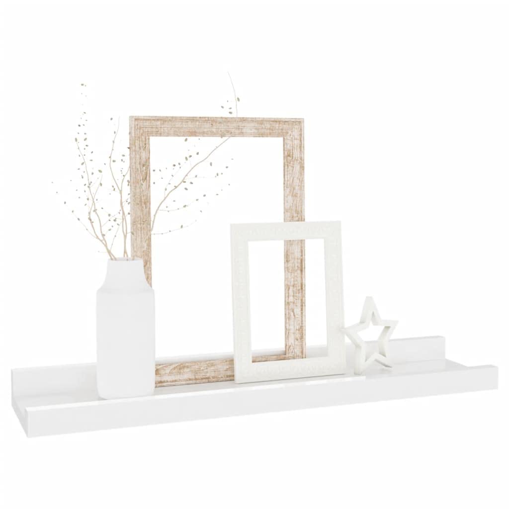 FAMIROSA 4-Pack Wall Shelves - High Gloss White Floating Shelves 15.7x3.5x1.2 Inches - 4 lbs Weight Capacity - Perfect for Bathroom, Kitchen, Bedroom & Living Room Storage & Decor