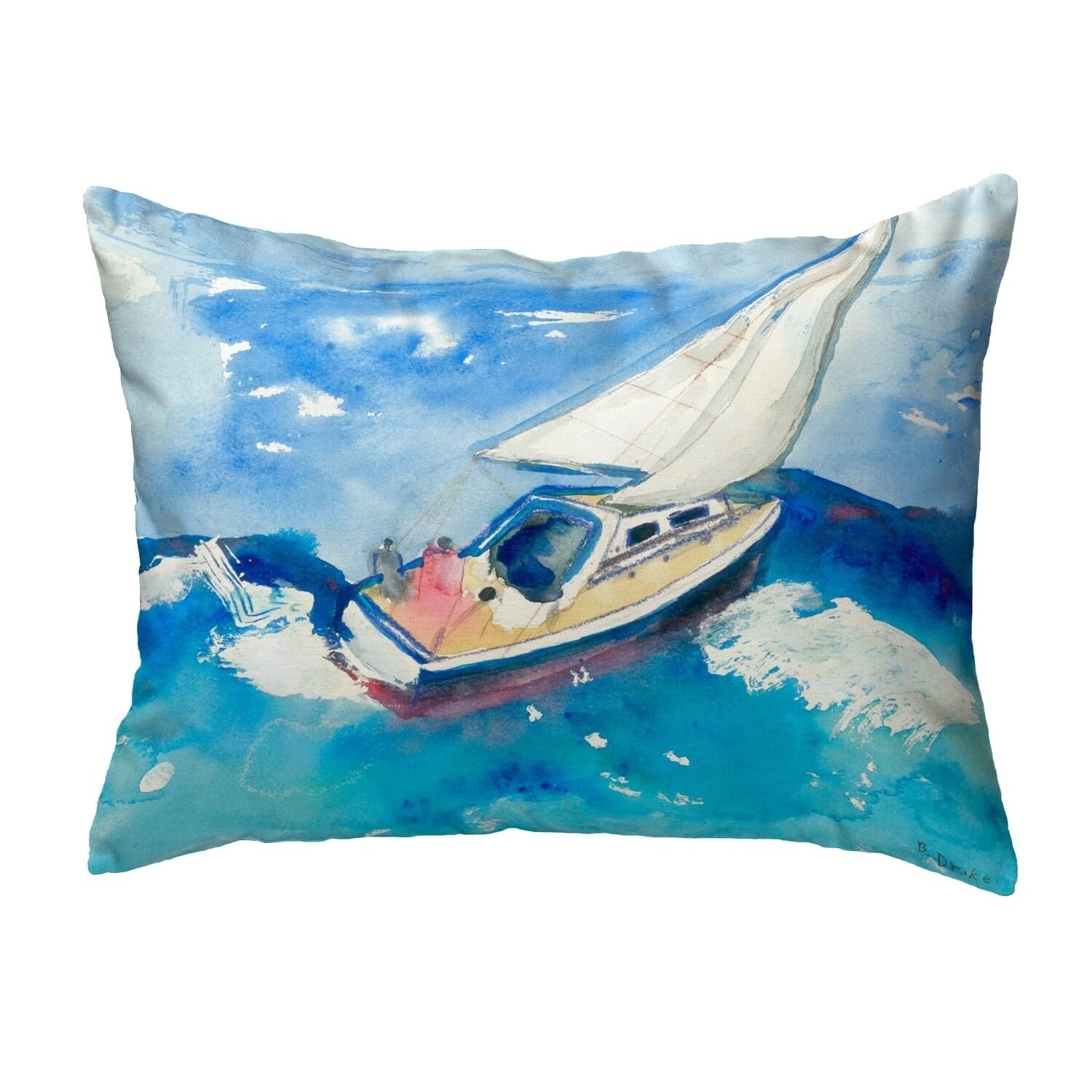 Betsy Drake KS257 Decorative Throw Pillow 11x14 Inches - Multi-Color Boho Chic Cushion for Sofa, Bed, Living Room & Home Decor
