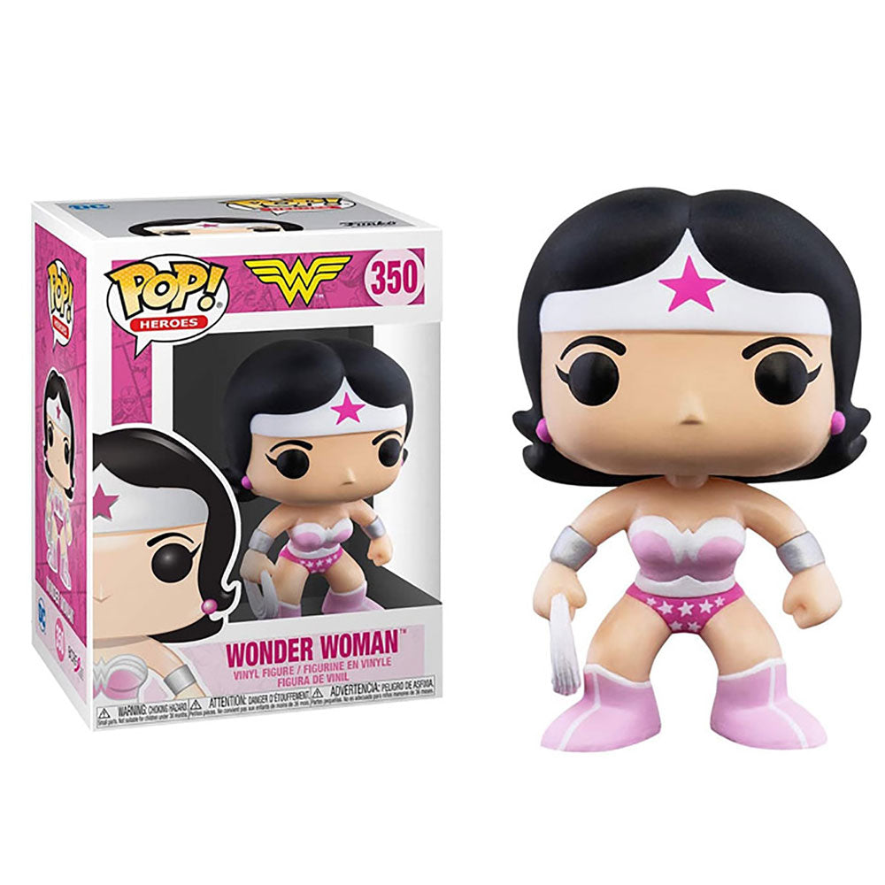 DC Comics Pop! Vinyl Figure - Wonder Woman Breast Cancer Awareness Edition [350] - Collectible Gift for Superhero Fans & Cancer Supporters
