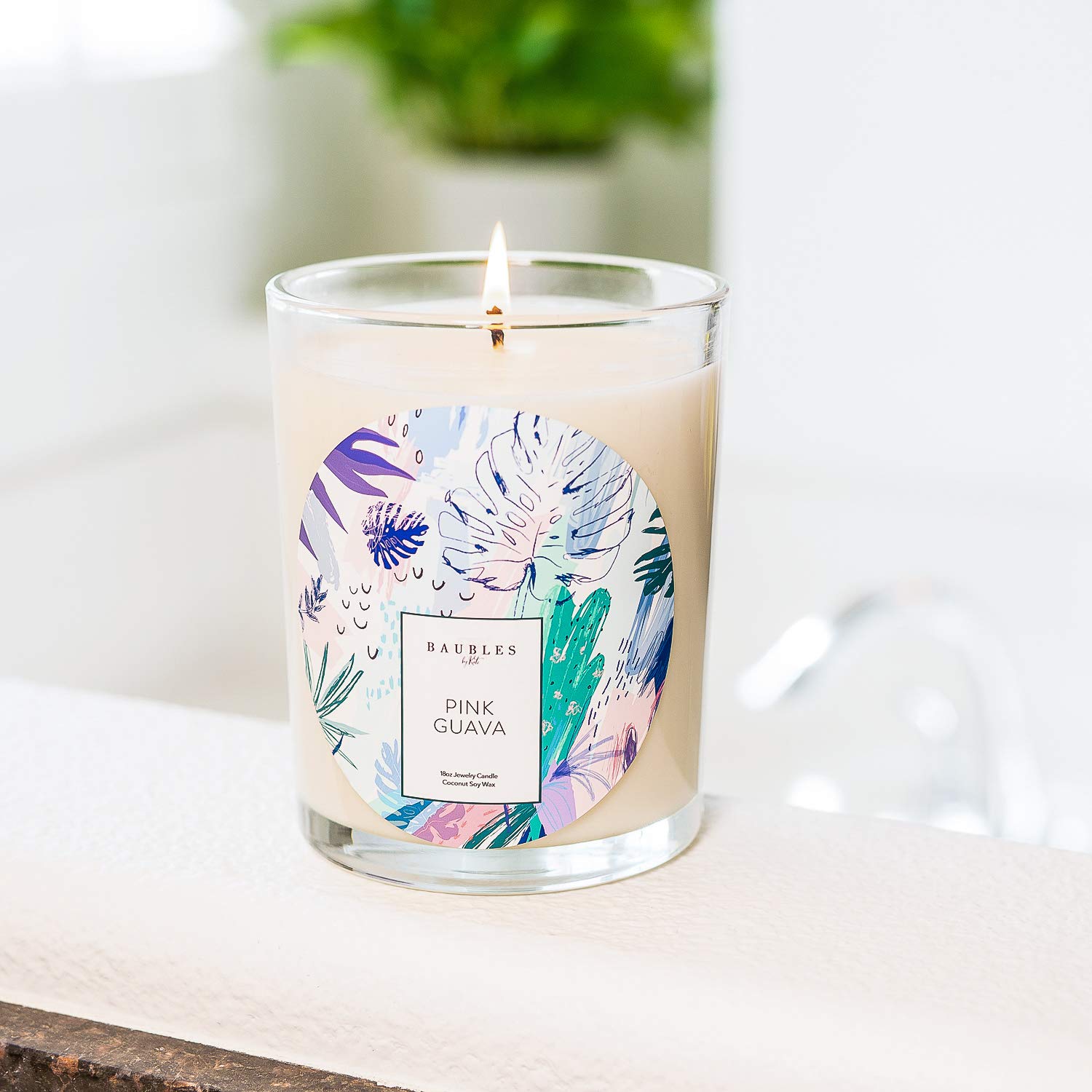 Pink Guava Scented Premium Candle with Surprise Jewelry Inside - 18oz Large Soy Wax Candle, Made in USA, Parrafin-Free - Perfect for Home Decor, Gift Giving & Relaxation